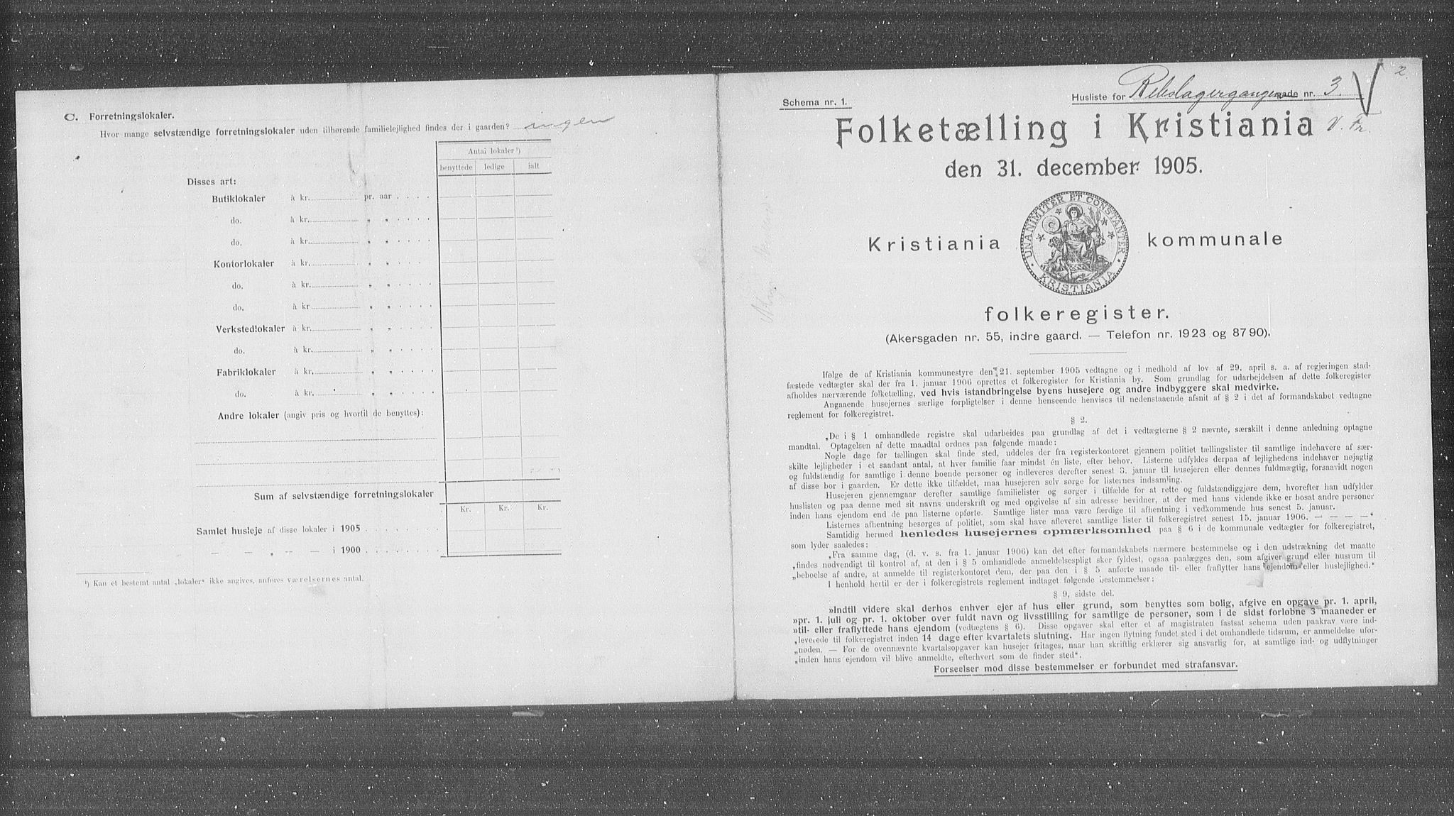 OBA, Municipal Census 1905 for Kristiania, 1905, p. 43324