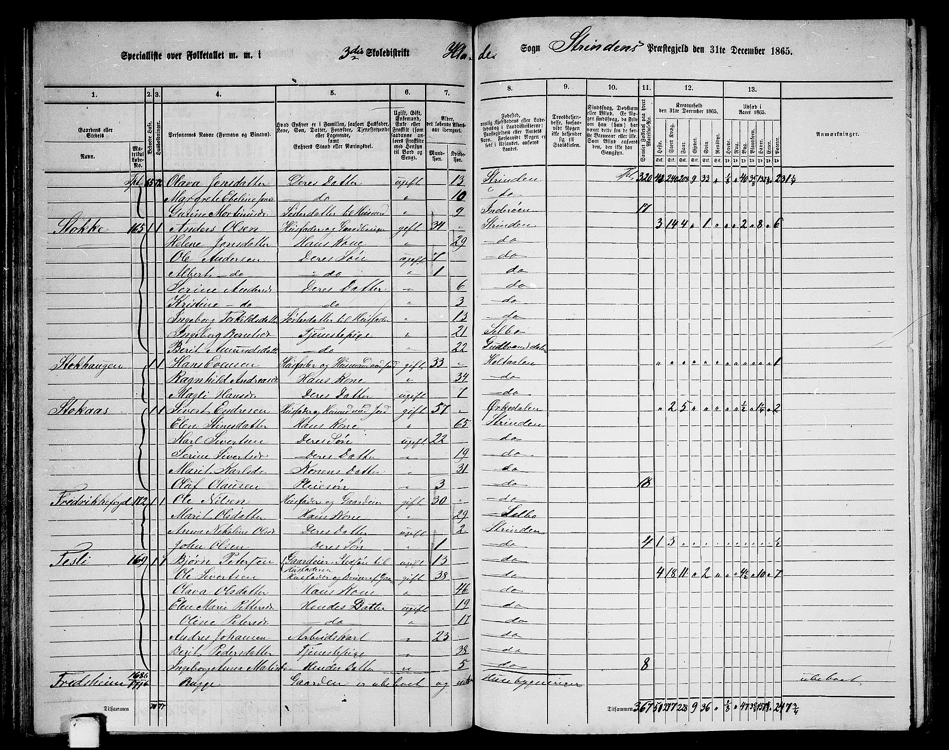 RA, 1865 census for Strinda, 1865, p. 83