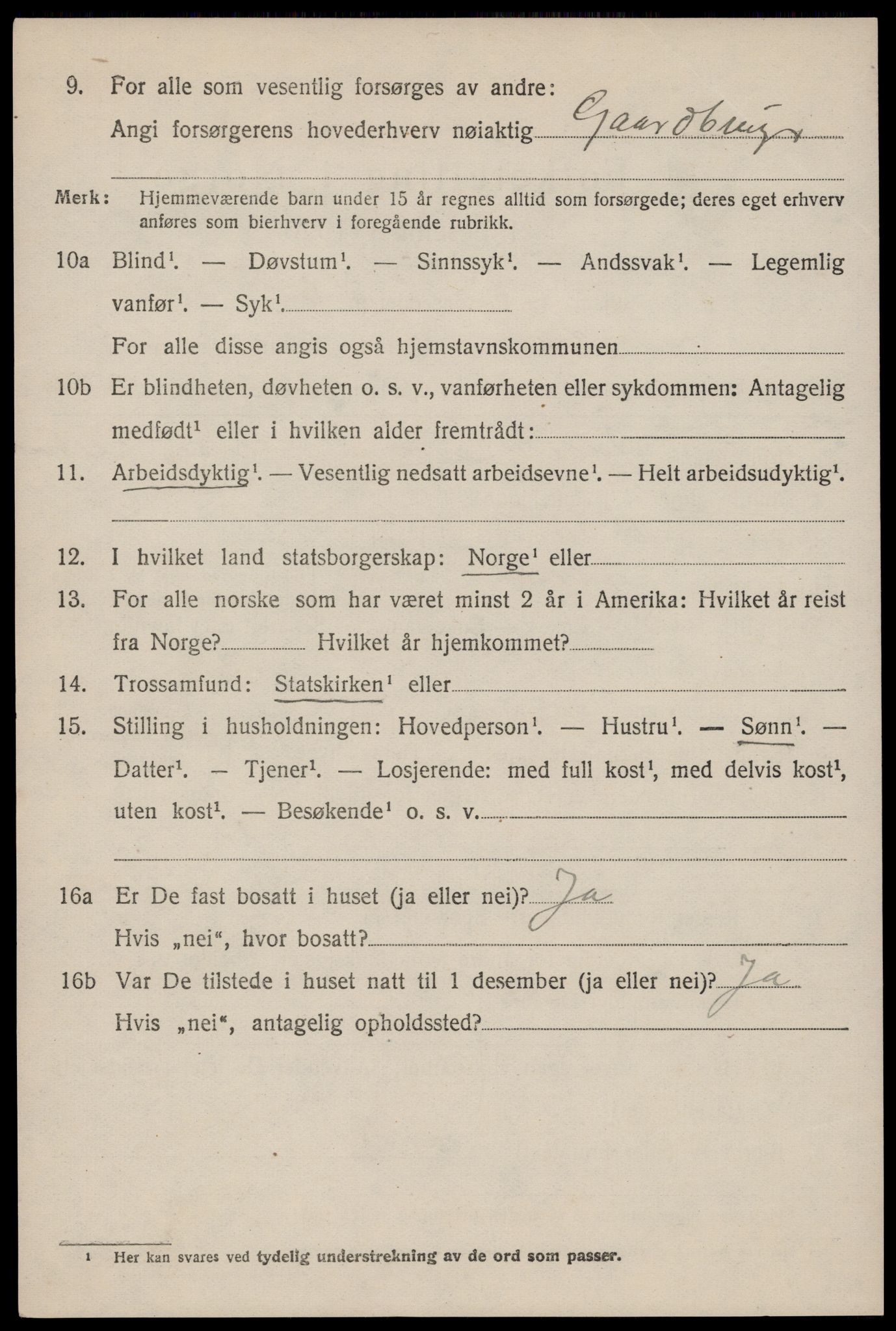 SAST, 1920 census for Årdal, 1920, p. 1747