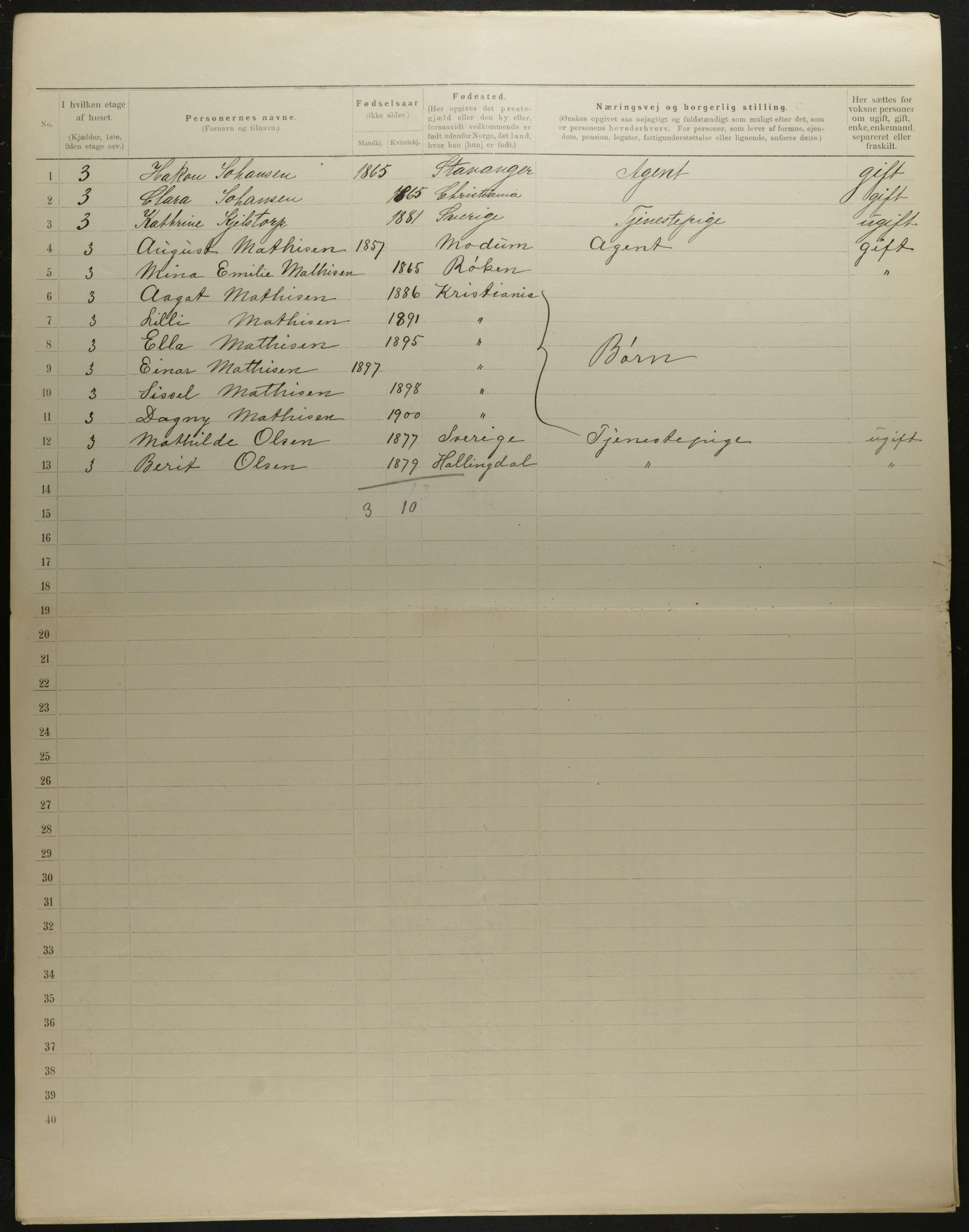 OBA, Municipal Census 1901 for Kristiania, 1901, p. 8150