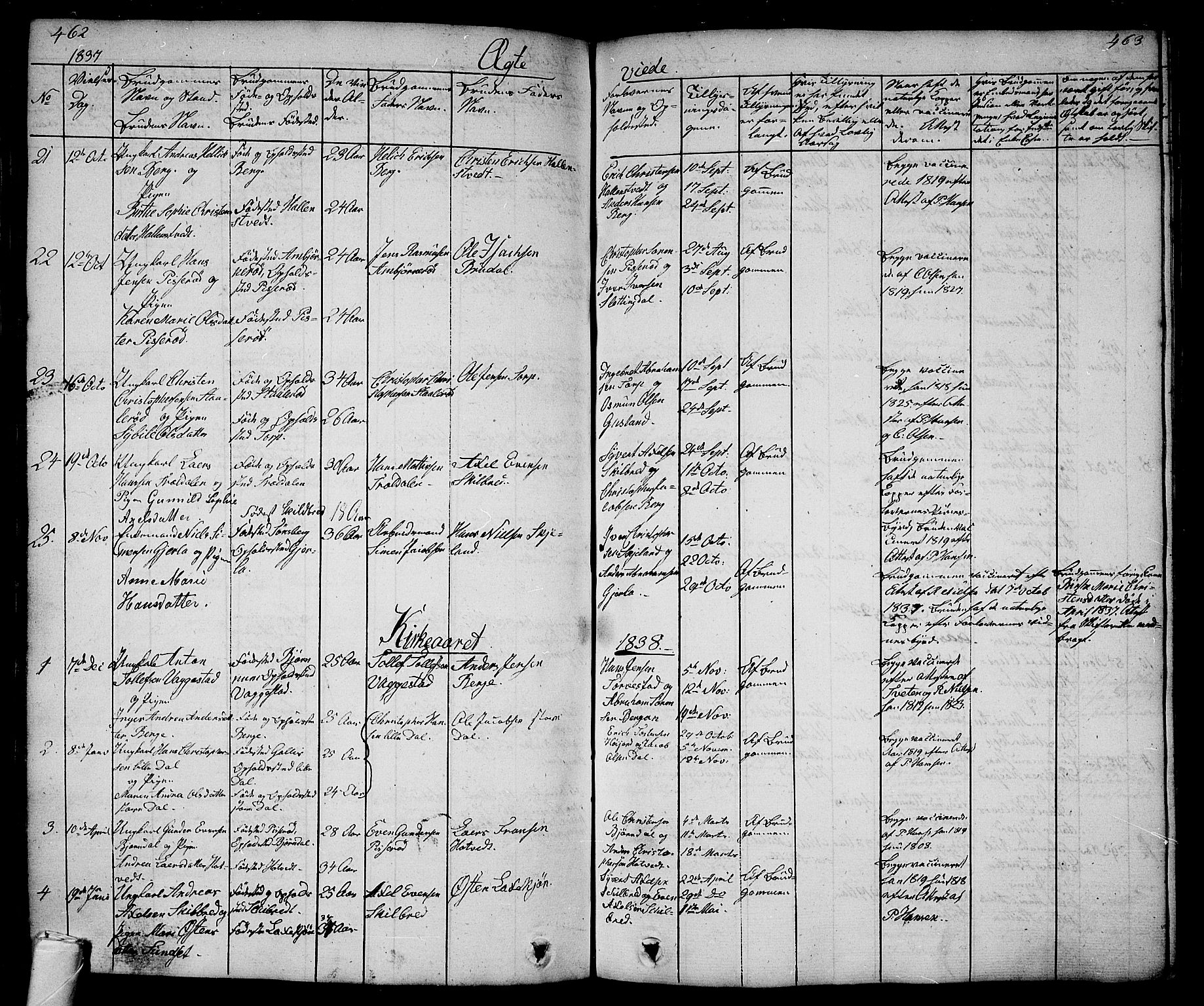 Andebu kirkebøker, AV/SAKO-A-336/G/Ga/L0003: Parish register (copy) no. I 3, 1832-1867, p. 462-463