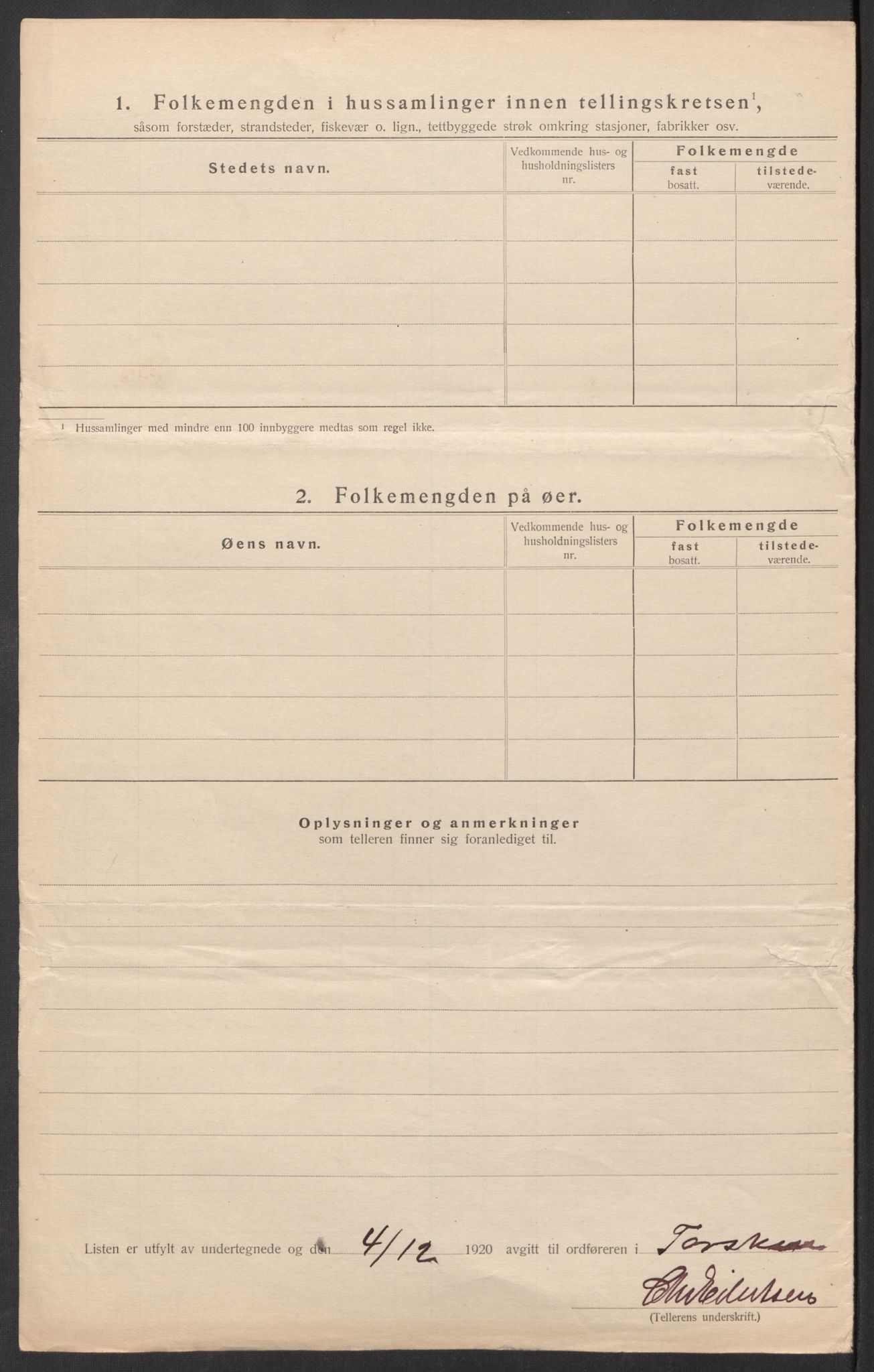 SATØ, 1920 census for Torsken, 1920, p. 9