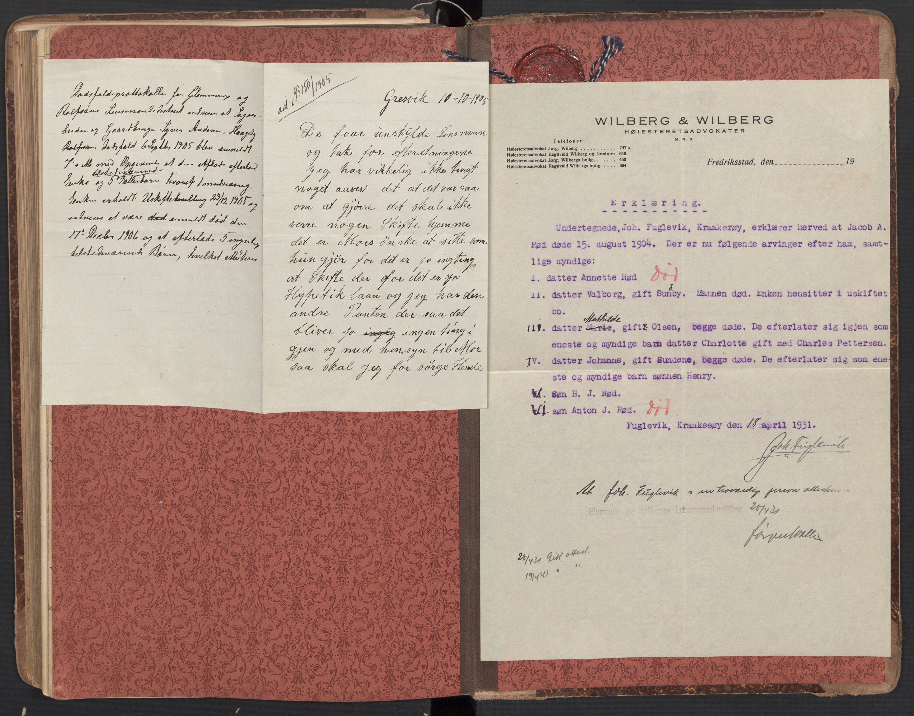 Glemmen lensmannskontor, AV/SAO-A-10123/H/Ha/Hab/L0005: Registreringsprotokoll, 1899-1908