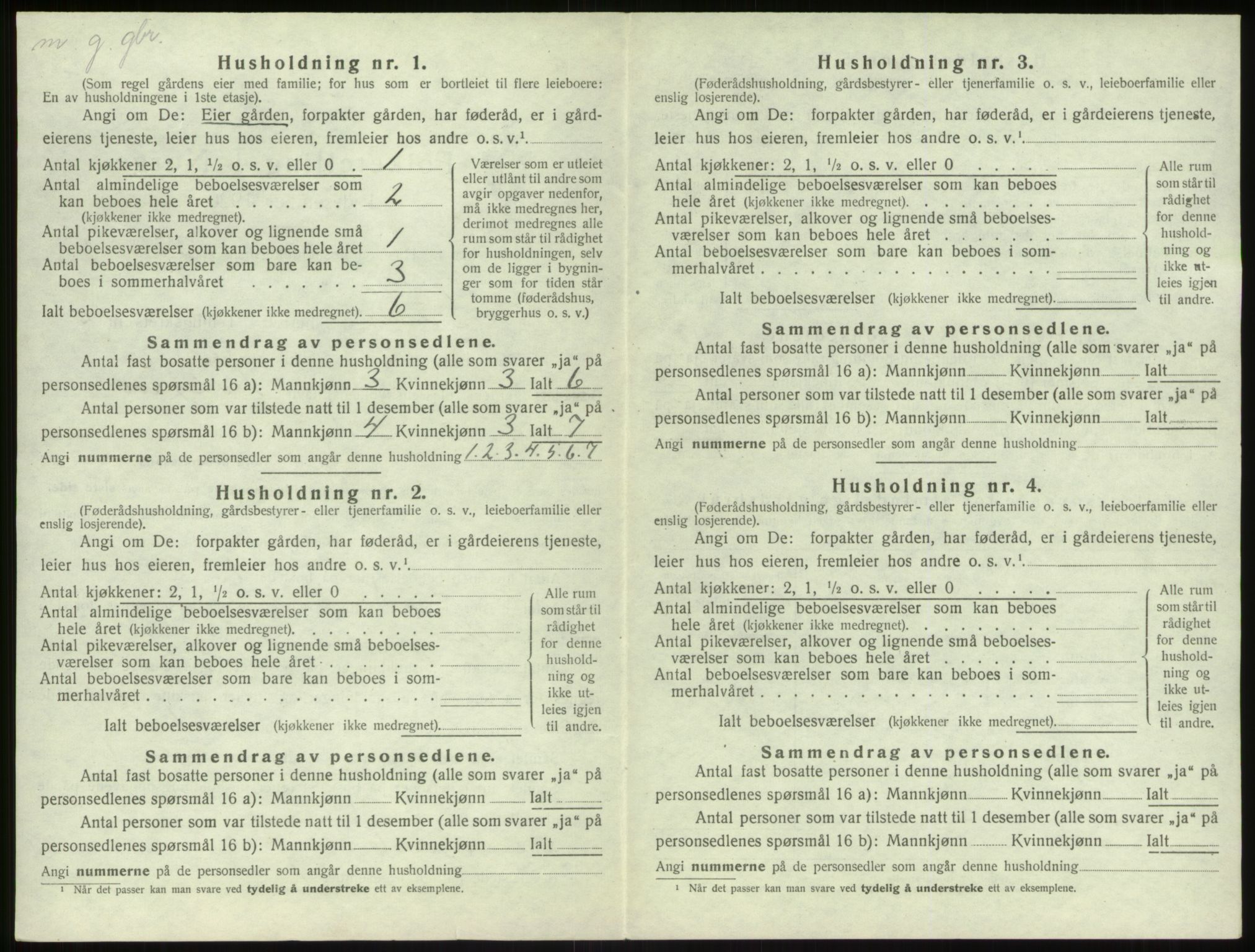 SAB, 1920 census for Solund, 1920, p. 191