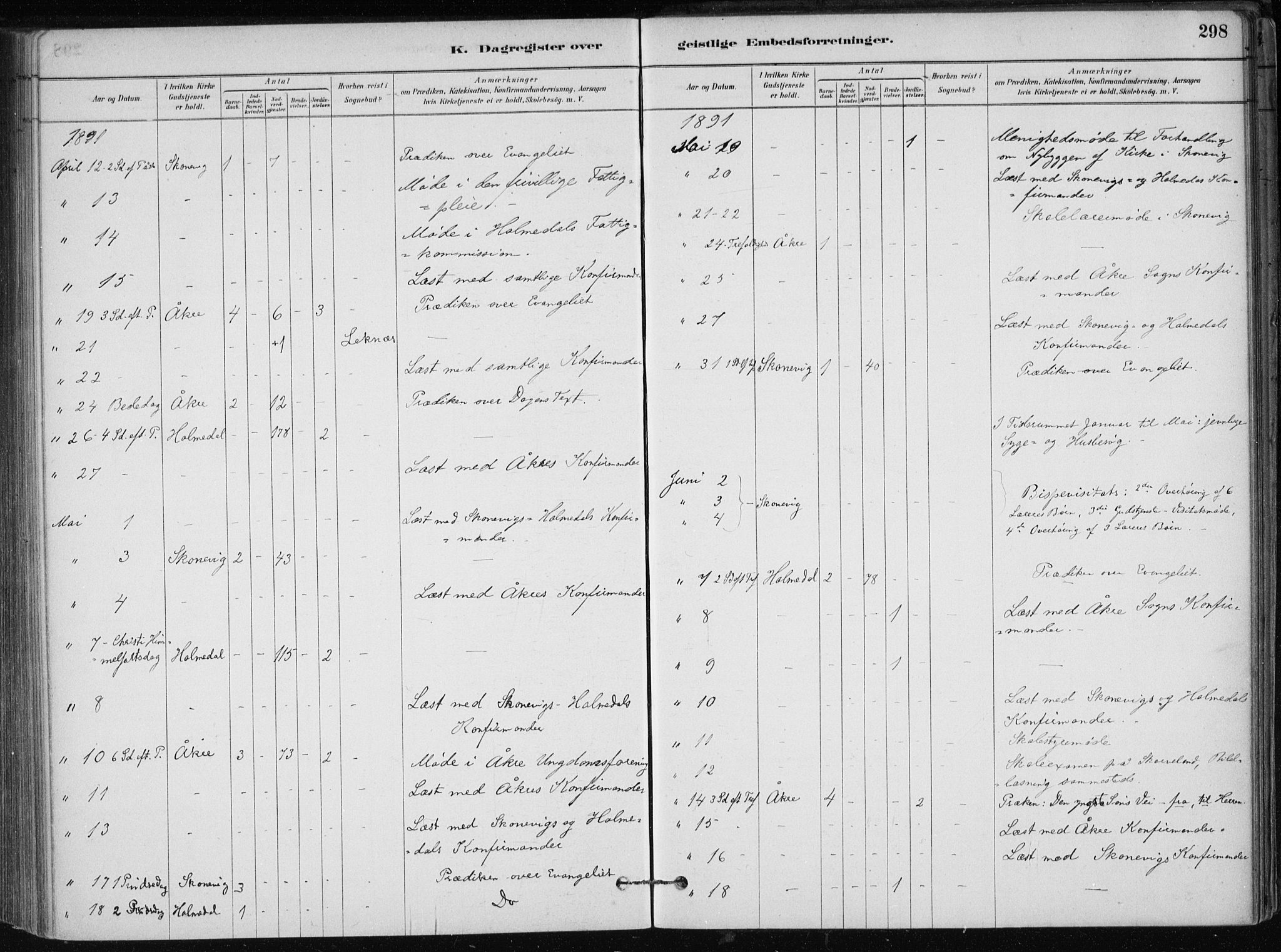 Skånevik sokneprestembete, SAB/A-77801/H/Haa: Parish register (official) no. B 1, 1879-1914, p. 298