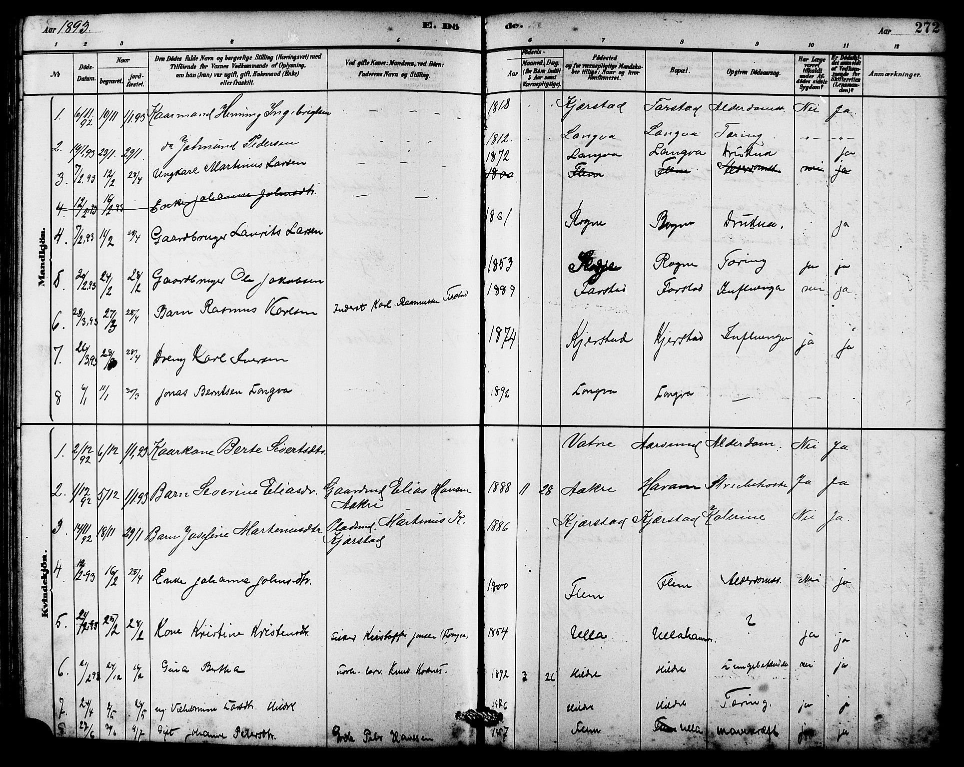 Ministerialprotokoller, klokkerbøker og fødselsregistre - Møre og Romsdal, AV/SAT-A-1454/536/L0510: Parish register (copy) no. 536C05, 1881-1898, p. 272