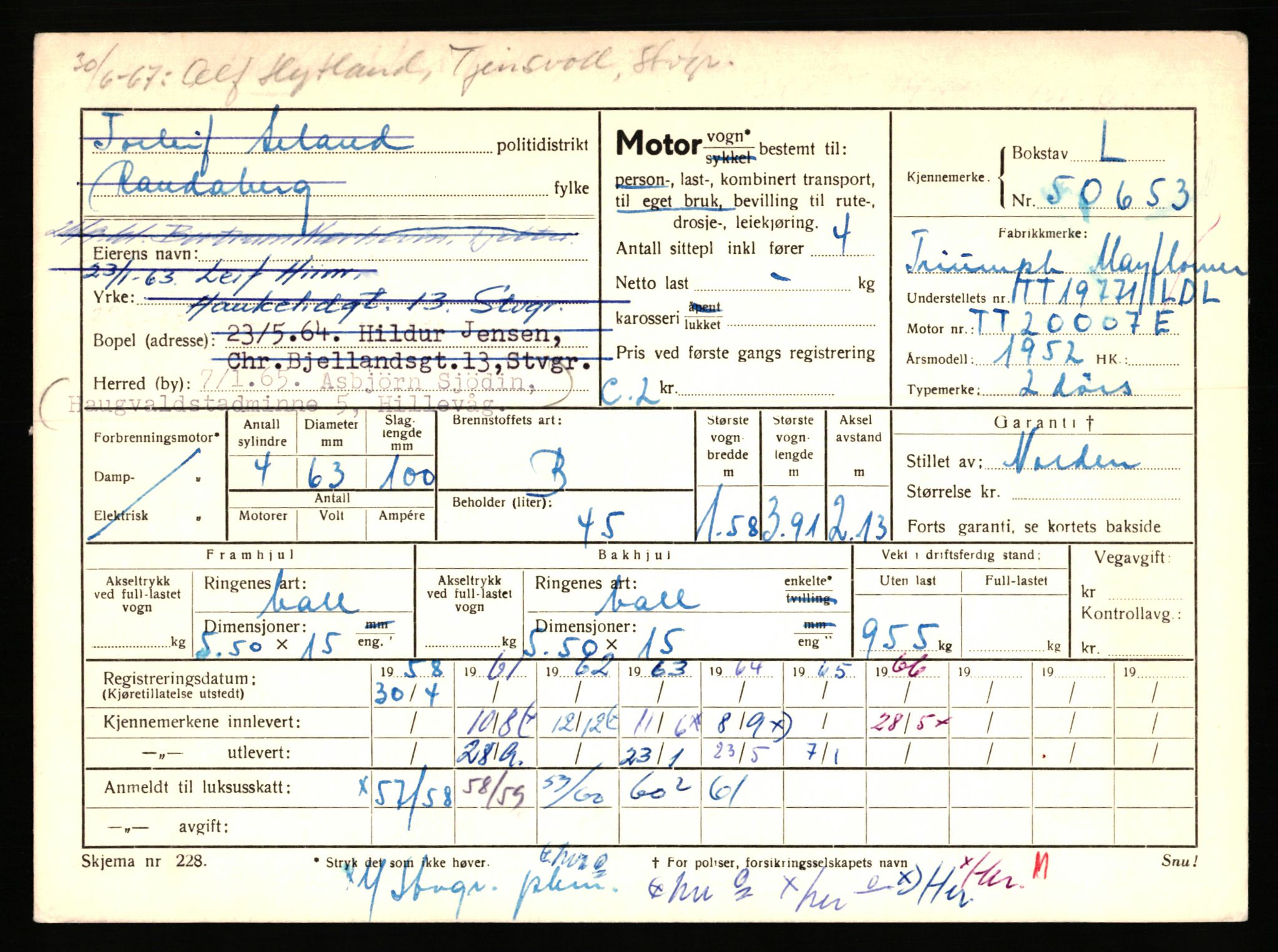 Stavanger trafikkstasjon, AV/SAST-A-101942/0/F/L0050: L-50600 - L-51299, 1930-1971, p. 173