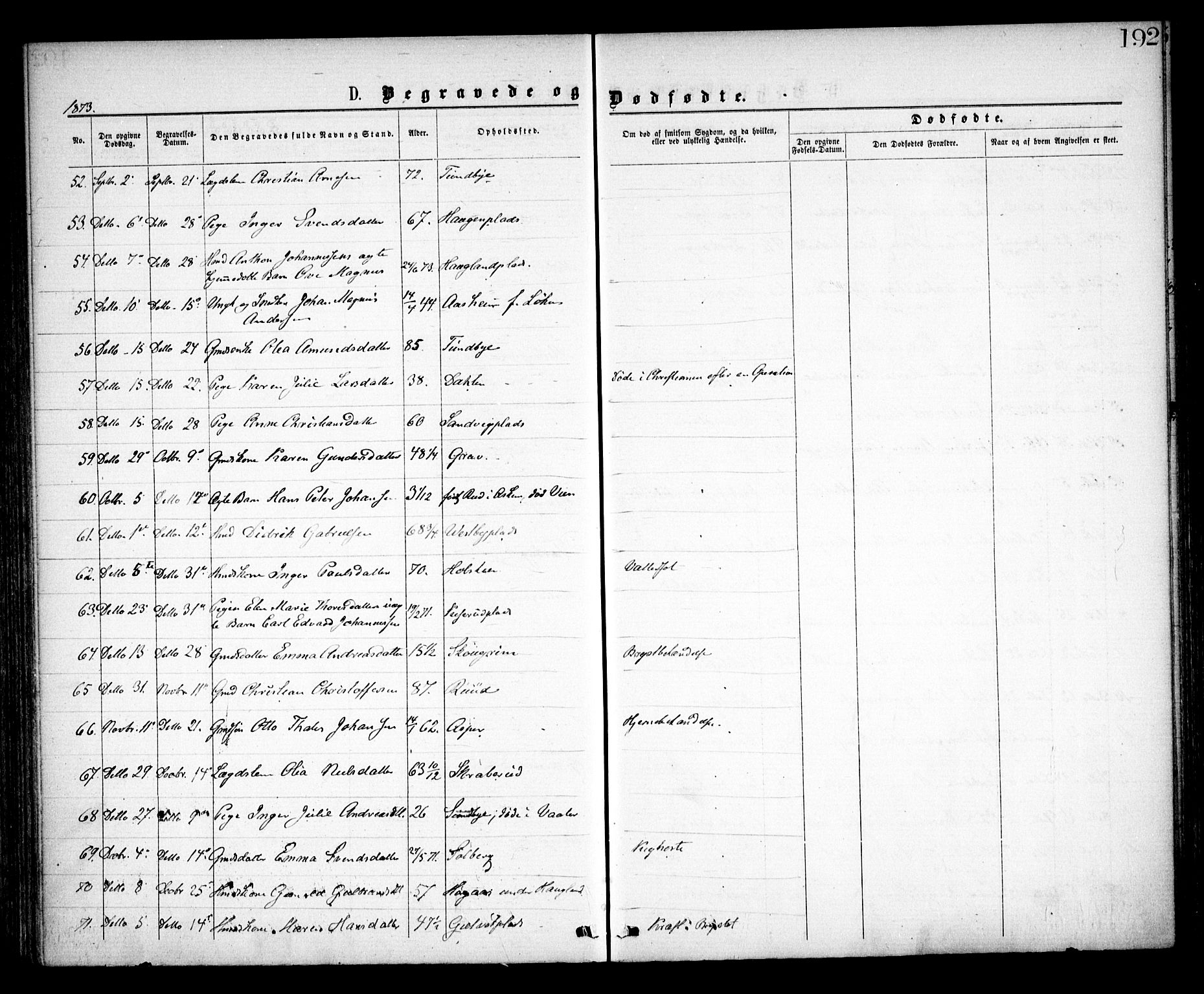 Spydeberg prestekontor Kirkebøker, SAO/A-10924/F/Fa/L0006: Parish register (official) no. I 6, 1863-1874, p. 192