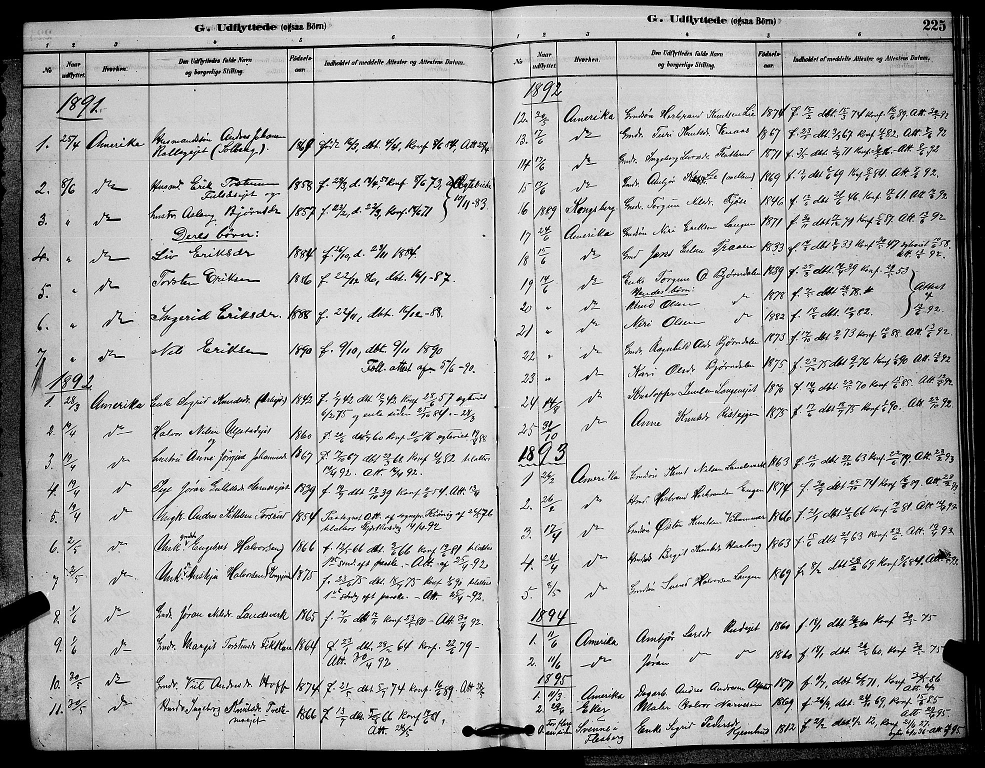 Rollag kirkebøker, AV/SAKO-A-240/G/Ga/L0004: Parish register (copy) no. I 4, 1878-1903, p. 225