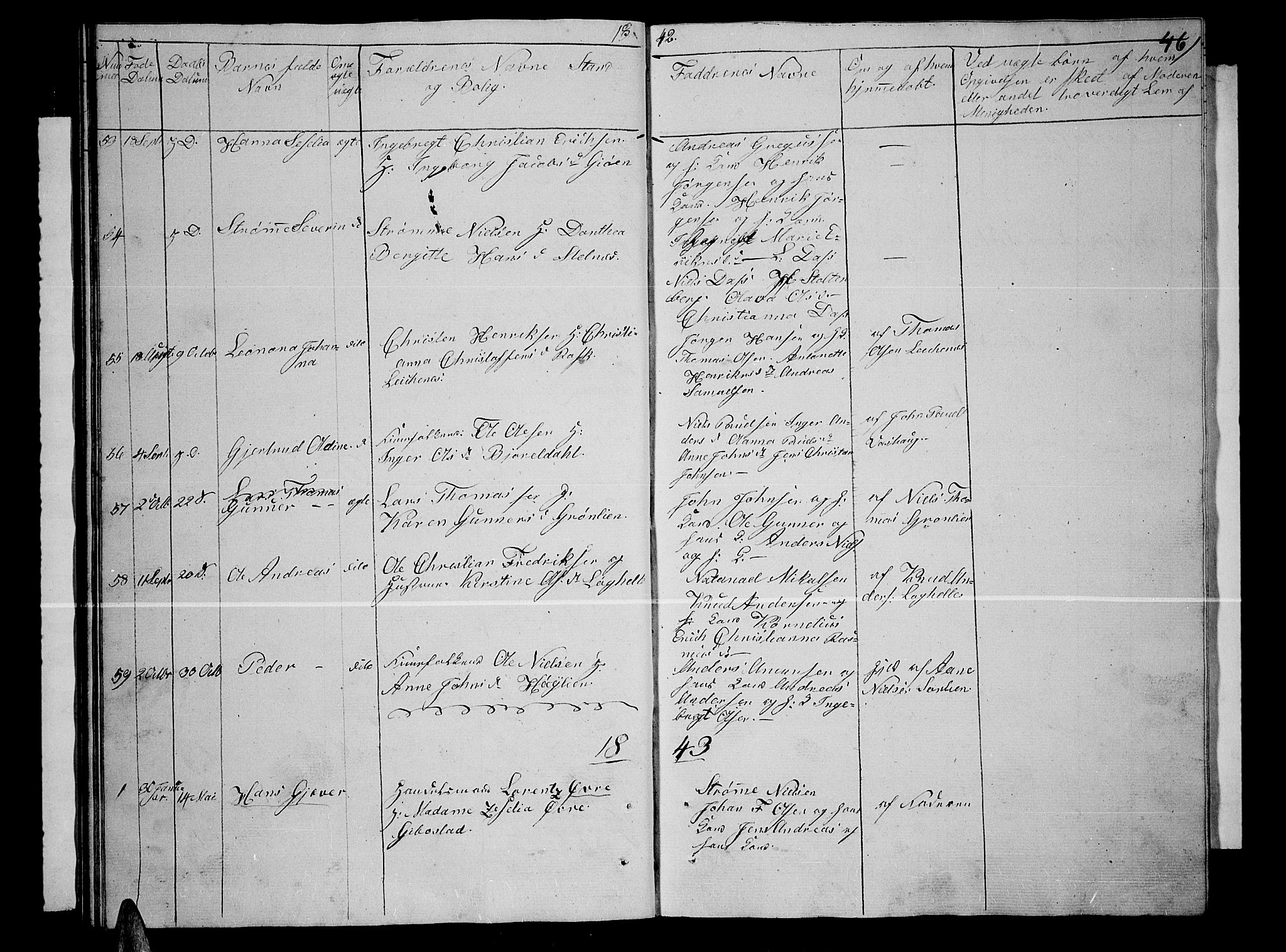 Lenvik sokneprestembete, SATØ/S-1310/H/Ha/Hab/L0002klokker: Parish register (copy) no. 2, 1838-1843, p. 46
