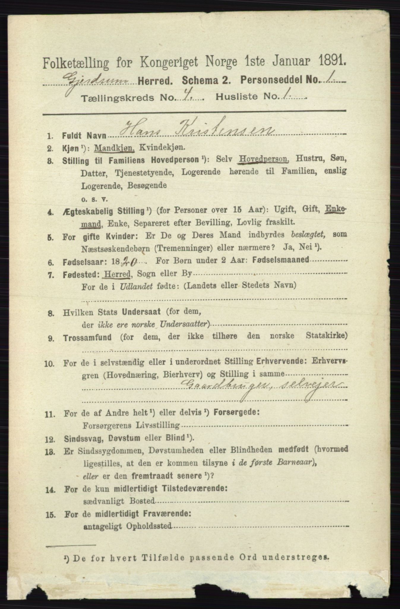 RA, 1891 census for 0234 Gjerdrum, 1891, p. 1814