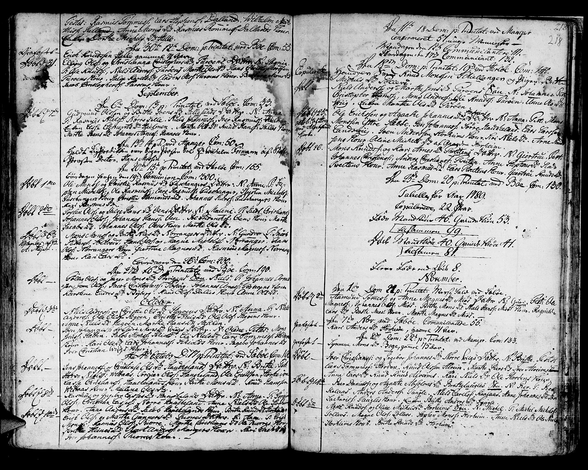 Manger sokneprestembete, AV/SAB-A-76801/H/Haa: Parish register (official) no. A 1, 1759-1791, p. 218