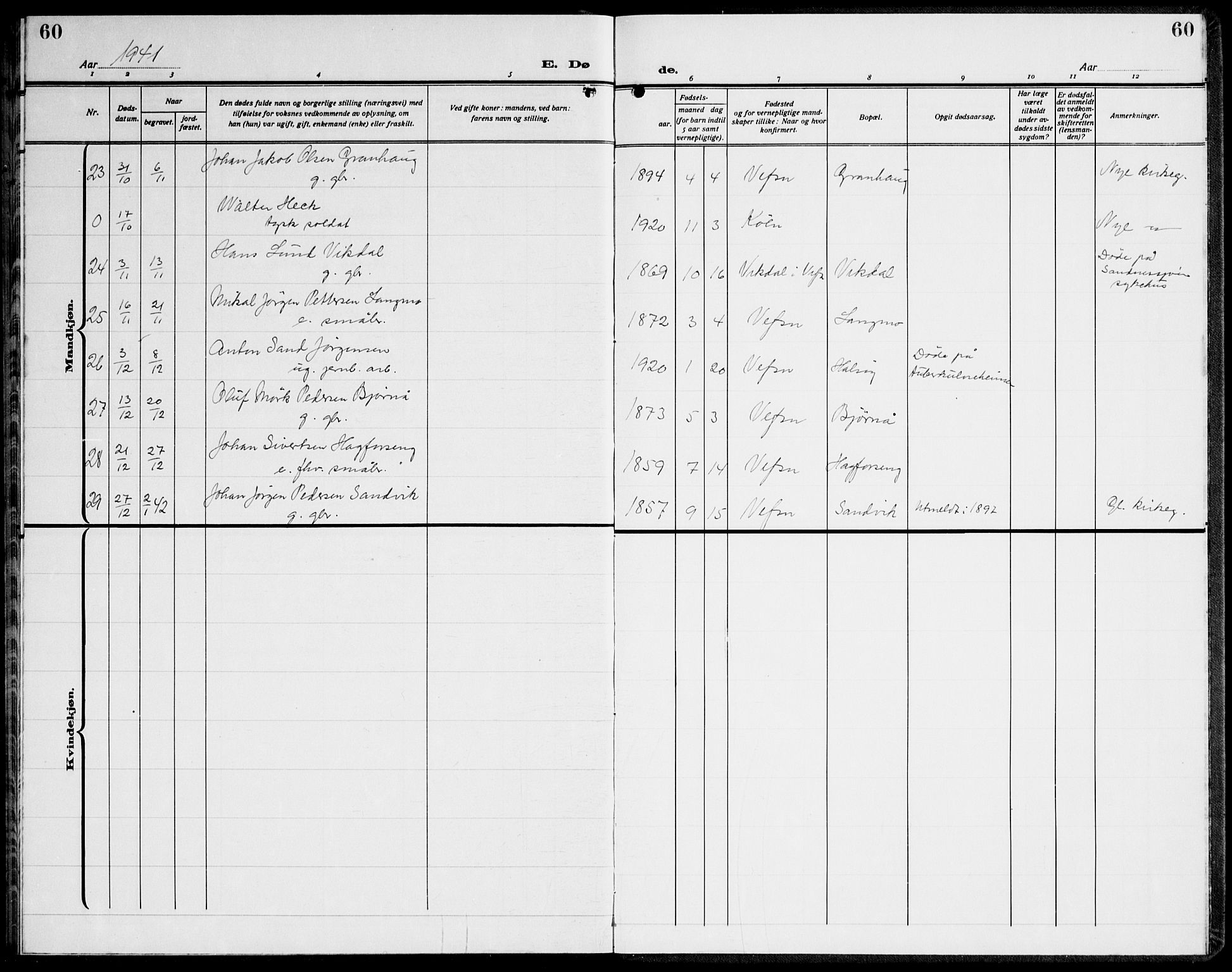 Ministerialprotokoller, klokkerbøker og fødselsregistre - Nordland, SAT/A-1459/820/L0304: Parish register (copy) no. 820C06, 1934-1944, p. 60