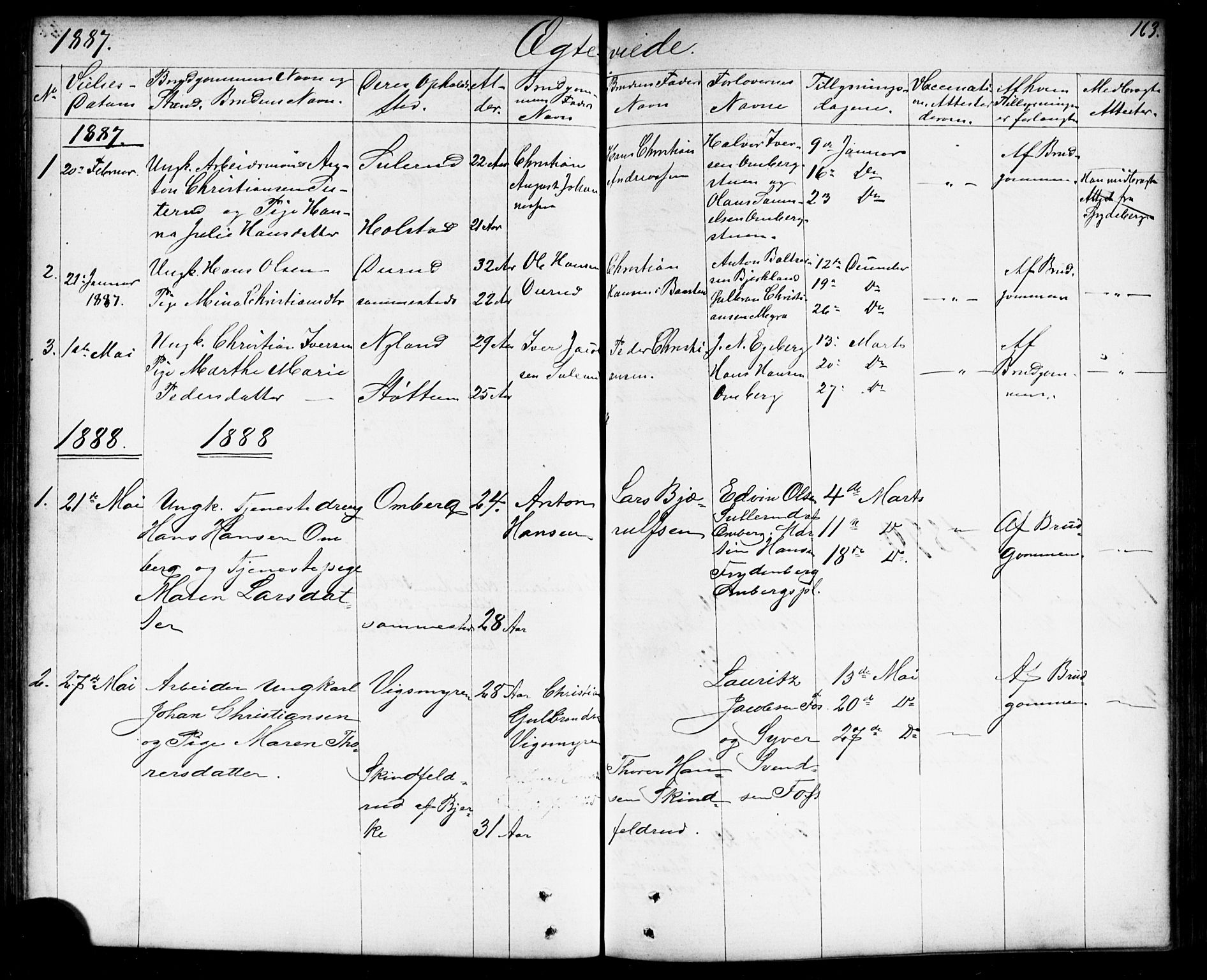 Enebakk prestekontor Kirkebøker, SAO/A-10171c/G/Gb/L0001: Parish register (copy) no. II 1, 1859-1890, p. 163