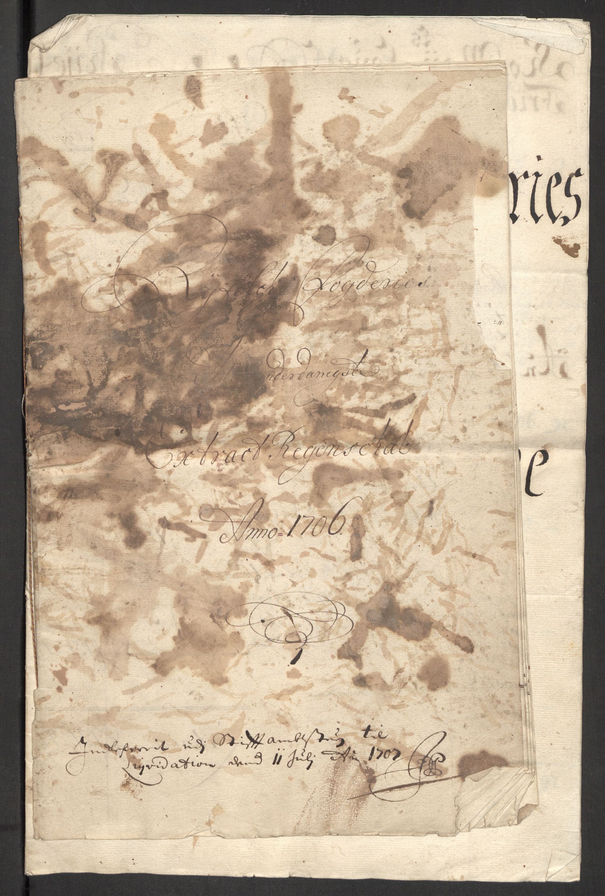Rentekammeret inntil 1814, Reviderte regnskaper, Fogderegnskap, RA/EA-4092/R47/L2861: Fogderegnskap Ryfylke, 1706-1709, p. 4