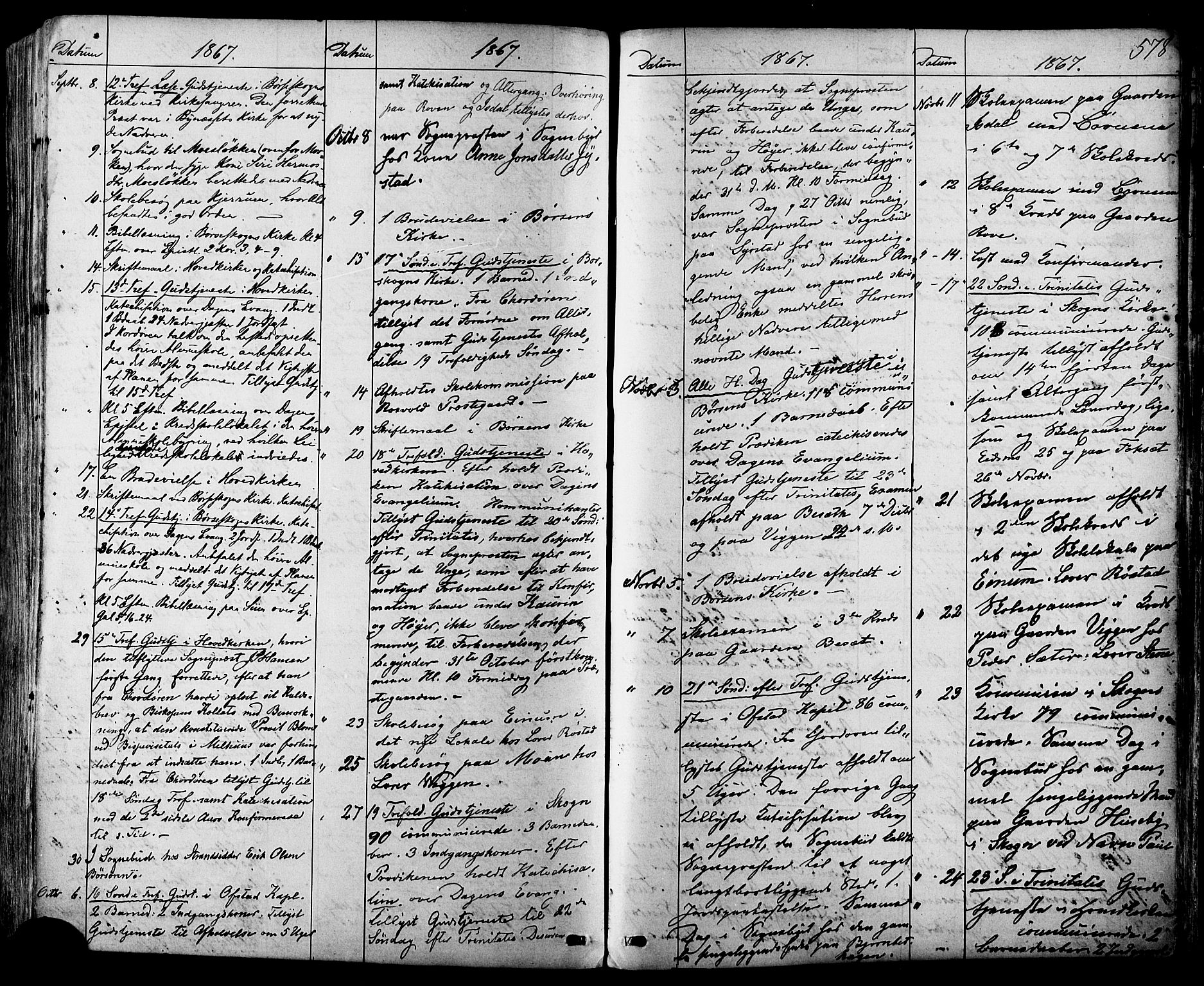 Ministerialprotokoller, klokkerbøker og fødselsregistre - Sør-Trøndelag, SAT/A-1456/665/L0772: Parish register (official) no. 665A07, 1856-1878, p. 578
