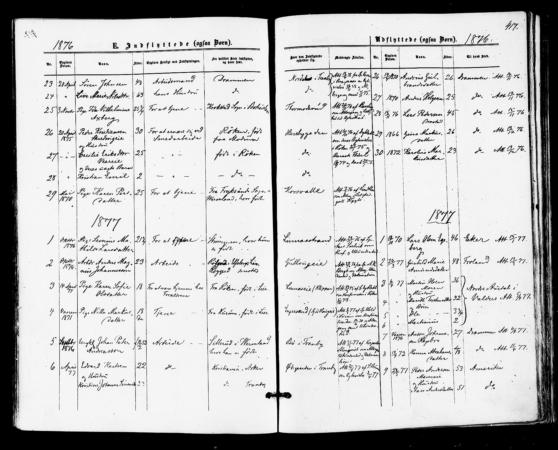 Lier kirkebøker, SAKO/A-230/F/Fa/L0014: Parish register (official) no. I 14, 1875-1882, p. 417