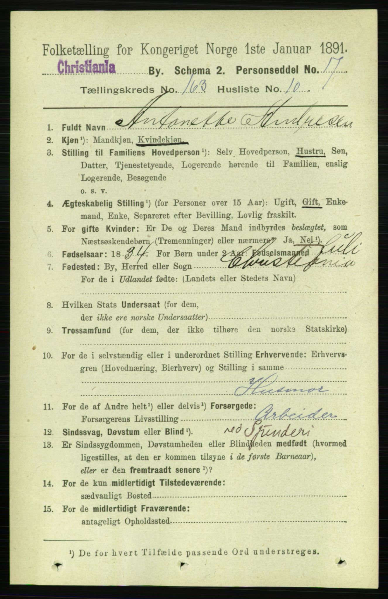 RA, 1891 census for 0301 Kristiania, 1891, p. 93791