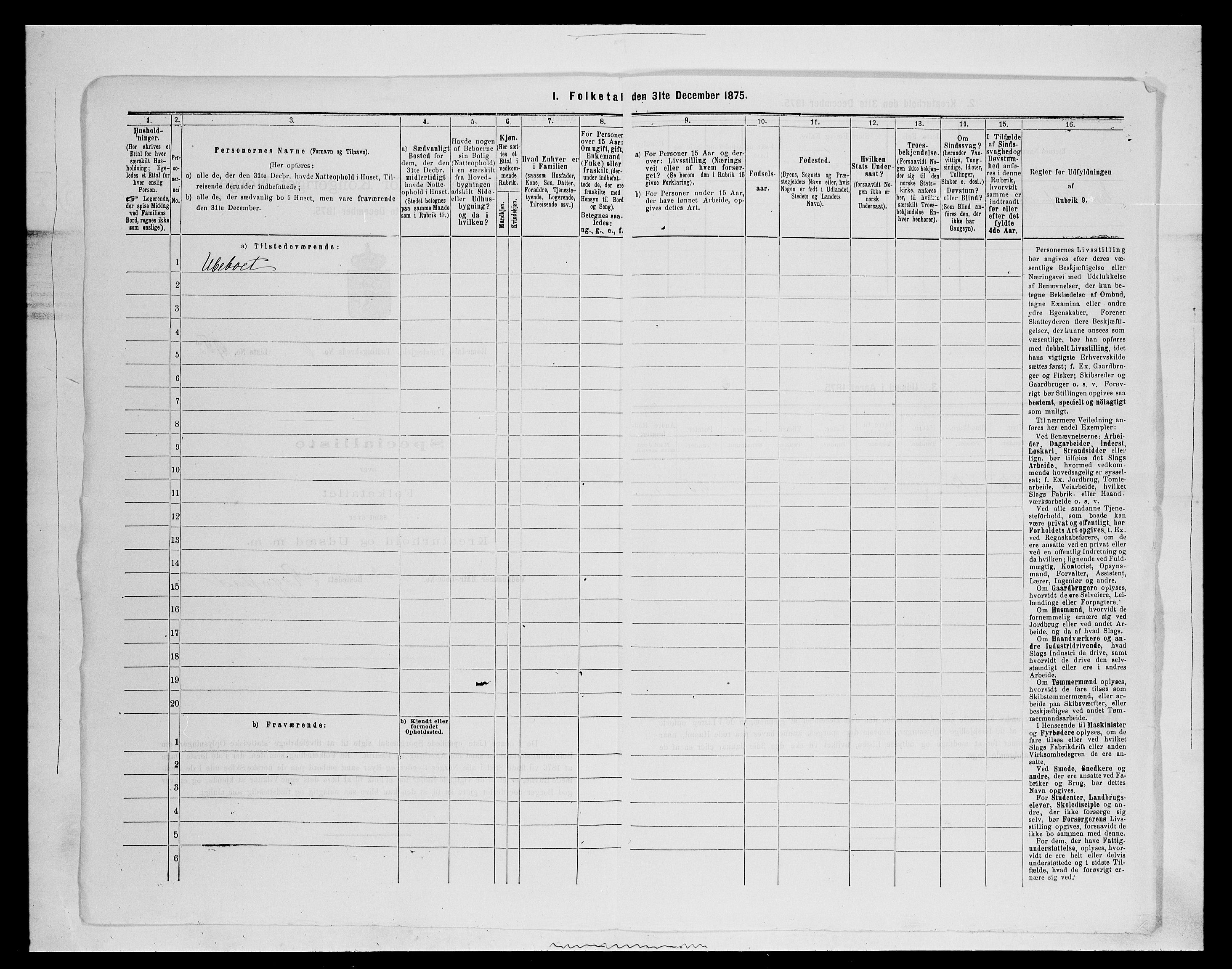 SAH, 1875 census for 0416P Romedal, 1875, p. 1045