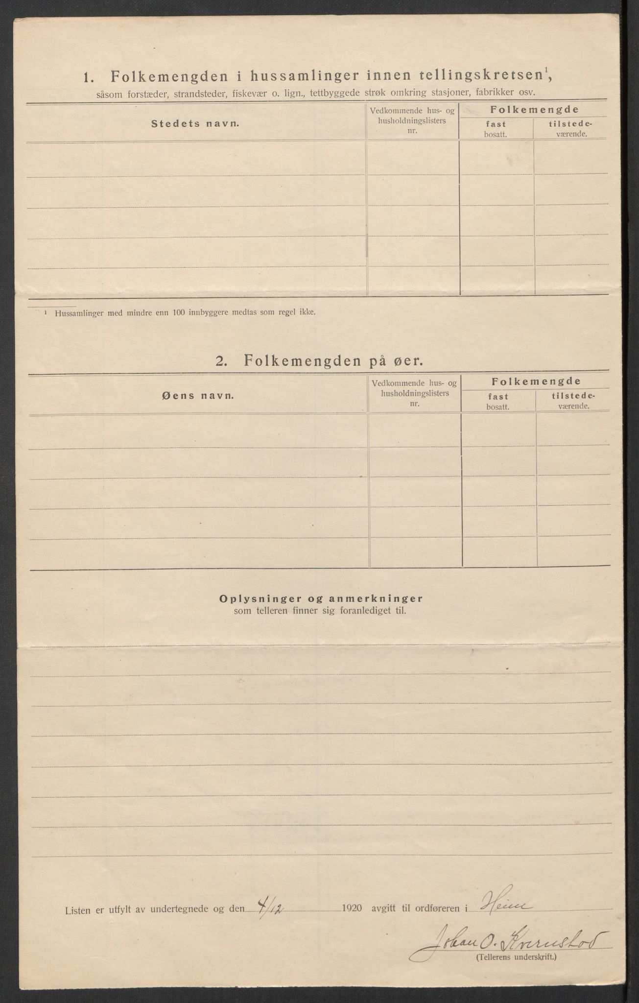 SAT, 1920 census for Heim, 1920, p. 18