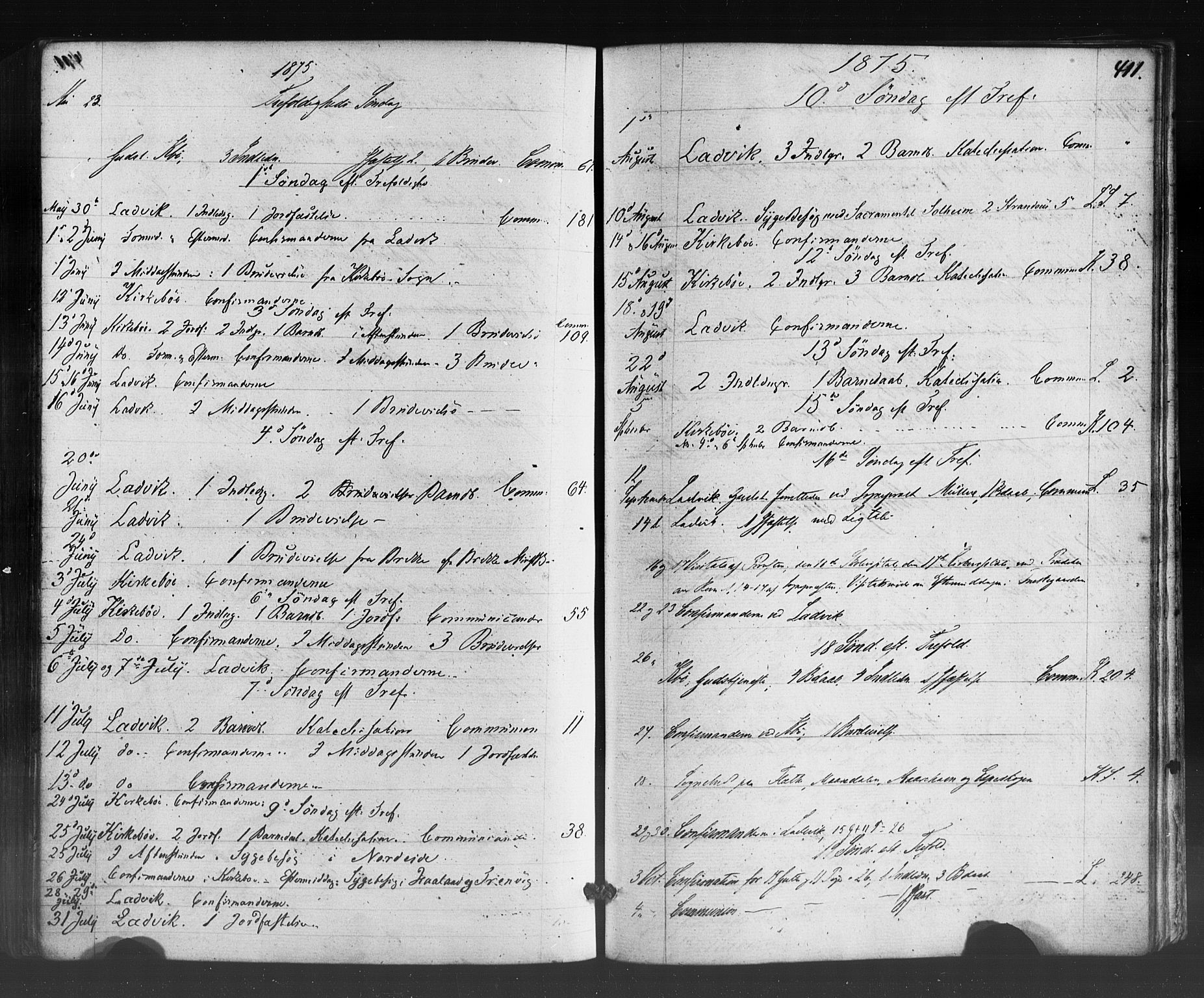 Lavik sokneprestembete, SAB/A-80901: Parish register (official) no. A 4, 1864-1881, p. 411