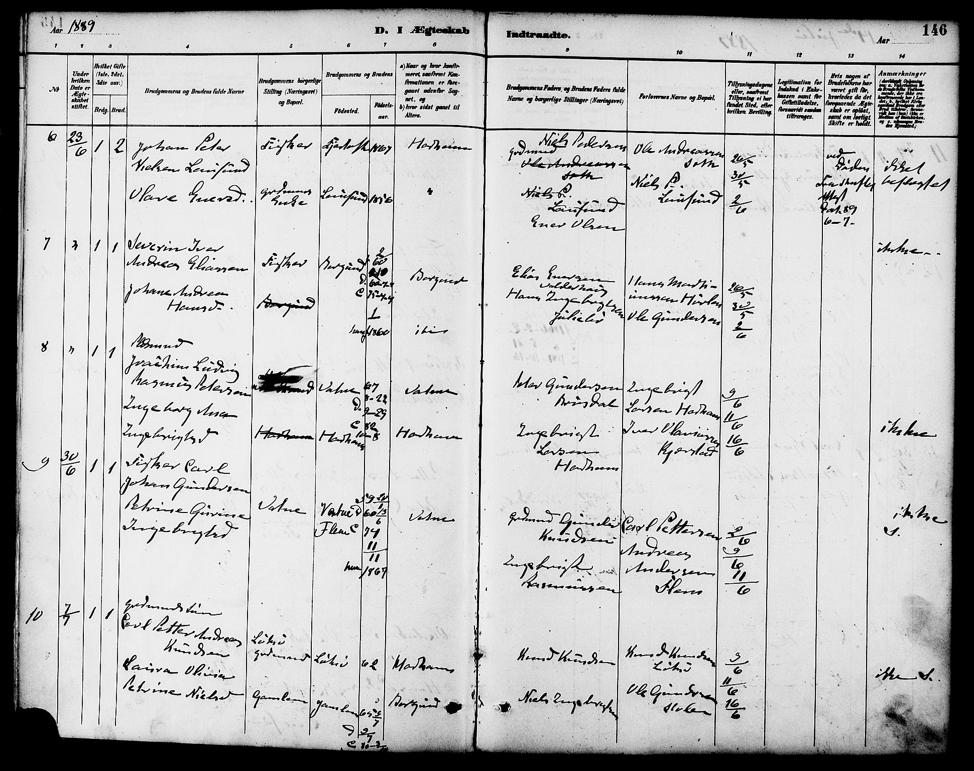 Ministerialprotokoller, klokkerbøker og fødselsregistre - Møre og Romsdal, AV/SAT-A-1454/536/L0501: Parish register (official) no. 536A10, 1884-1896, p. 146