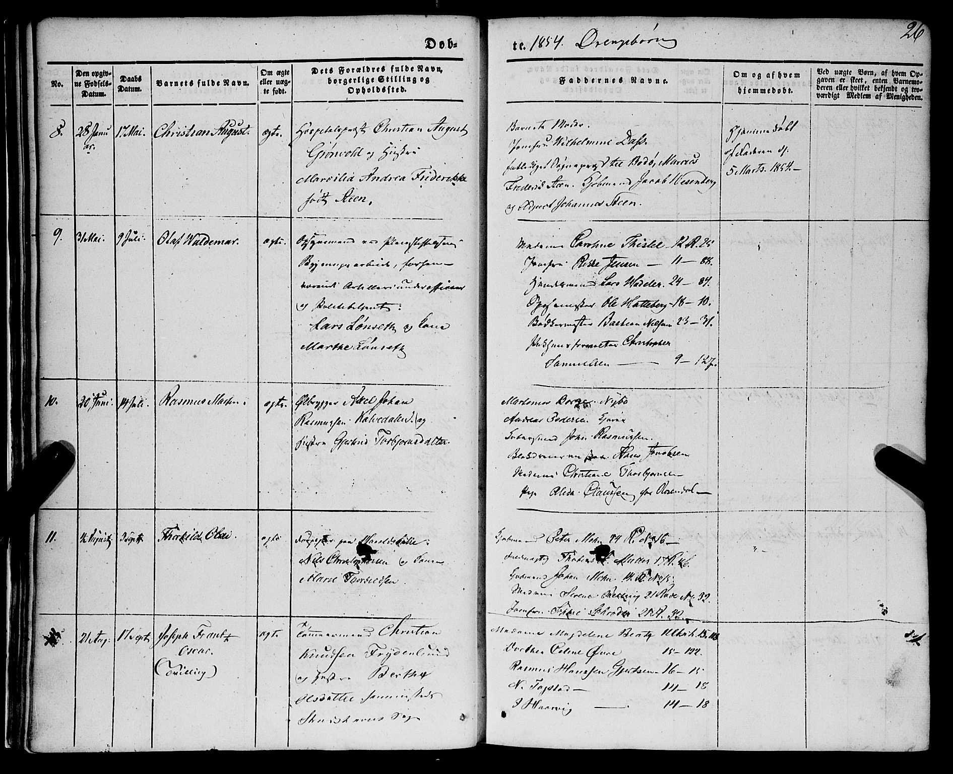 St. Jørgens hospital og Årstad sokneprestembete, AV/SAB-A-99934: Parish register (official) no. A 4, 1844-1863, p. 26