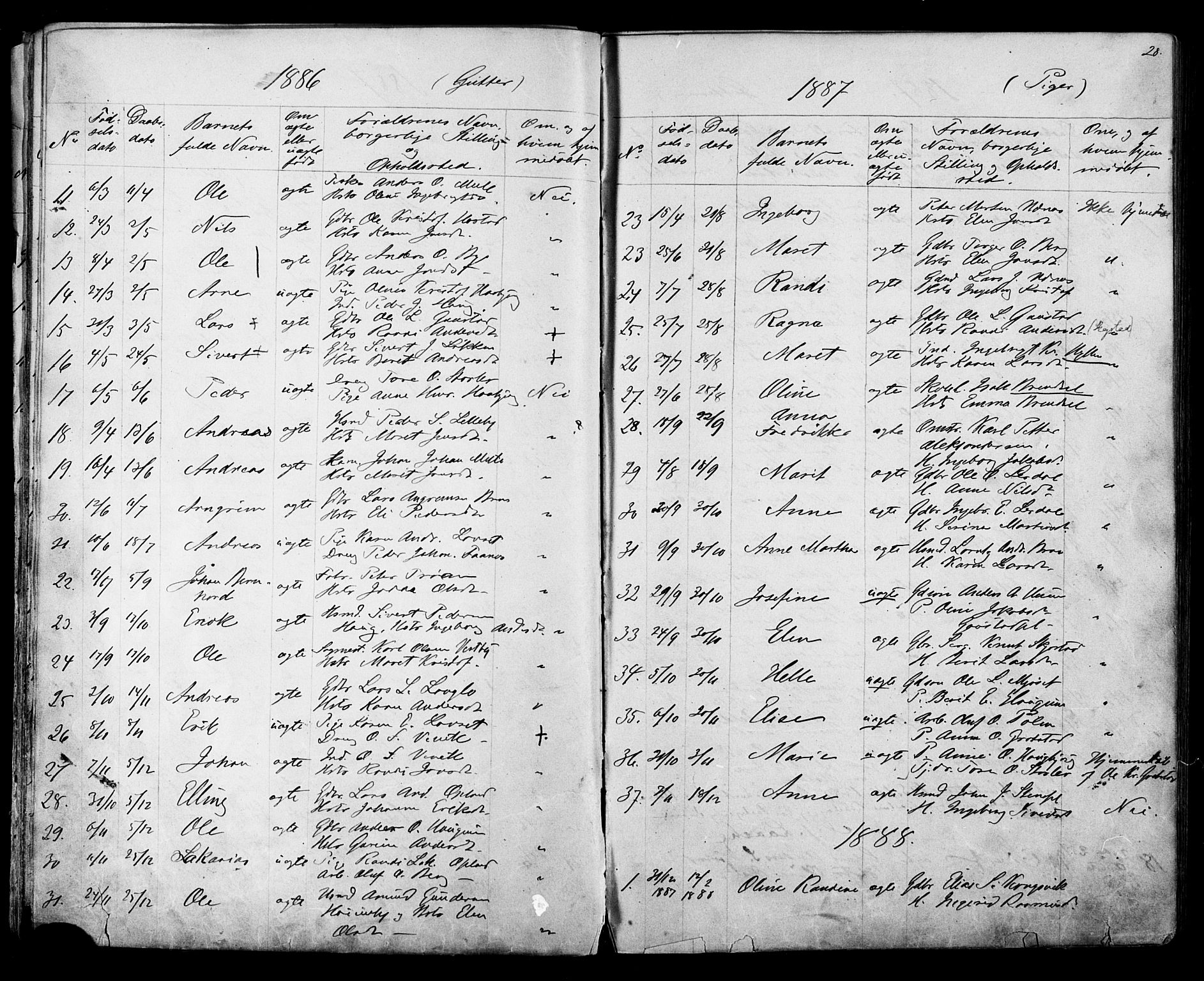 Ministerialprotokoller, klokkerbøker og fødselsregistre - Sør-Trøndelag, SAT/A-1456/612/L0387: Parish register (copy) no. 612C03, 1874-1908, p. 28
