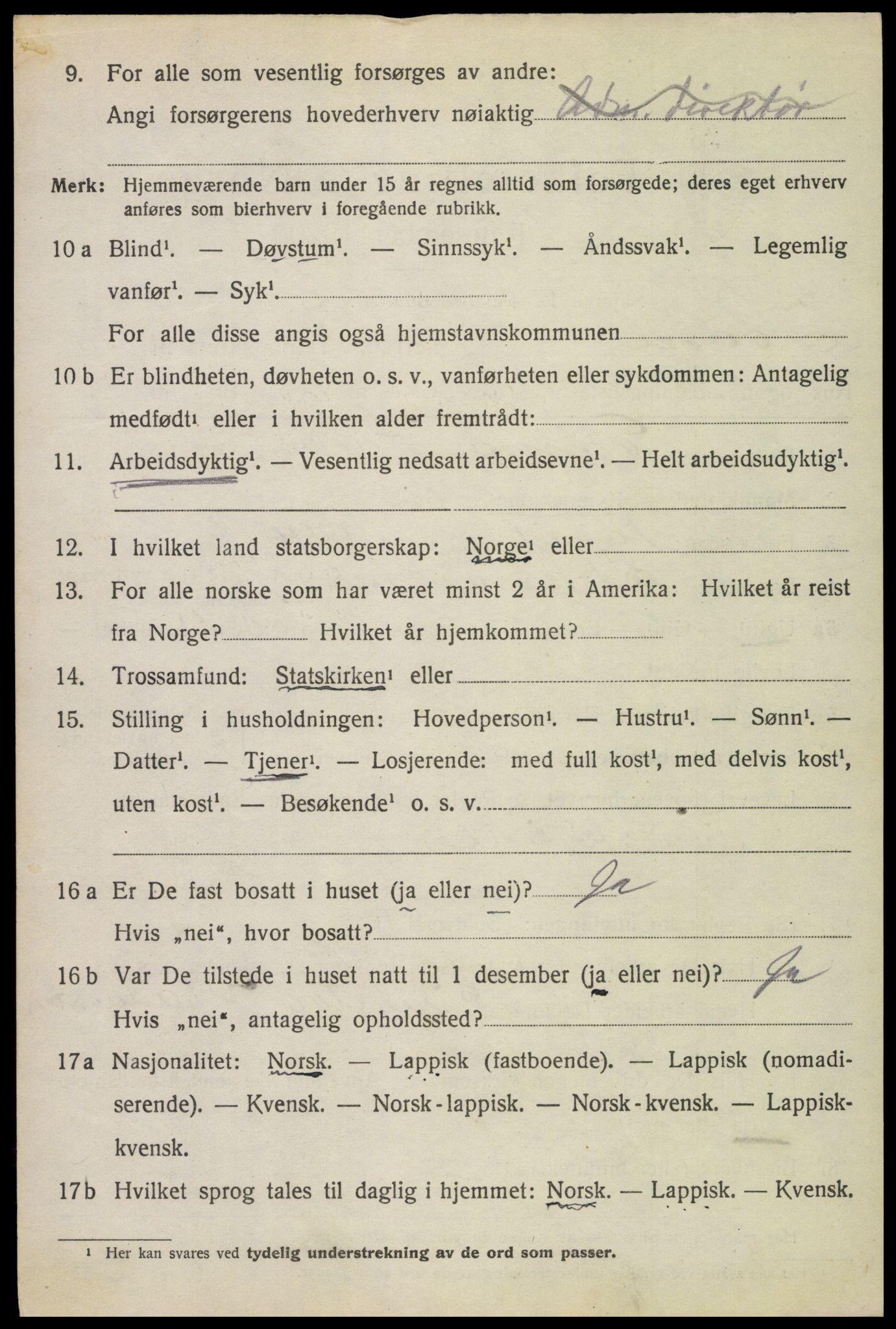 SAT, 1920 census for Hadsel, 1920, p. 14939