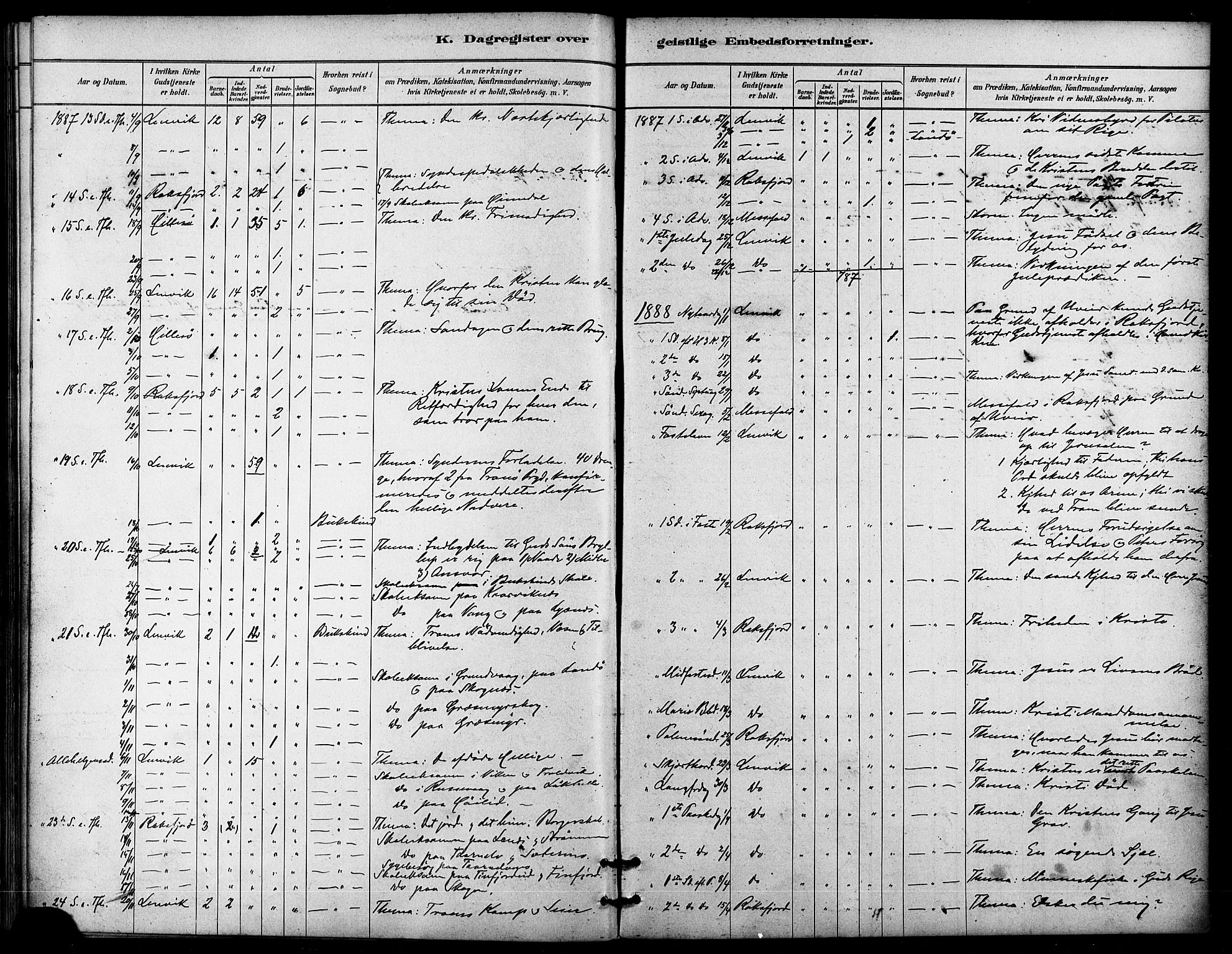 Lenvik sokneprestembete, AV/SATØ-S-1310/H/Ha/Haa/L0011kirke: Parish register (official) no. 11, 1880-1889