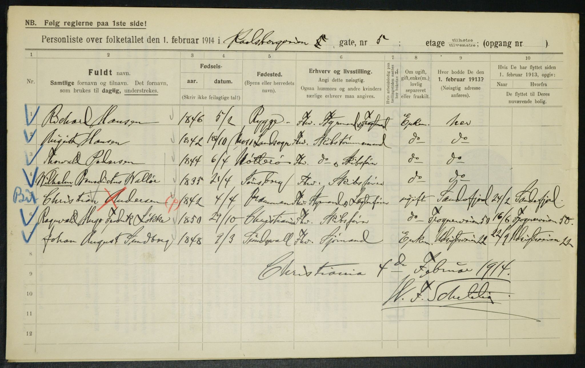 OBA, Municipal Census 1914 for Kristiania, 1914, p. 48908