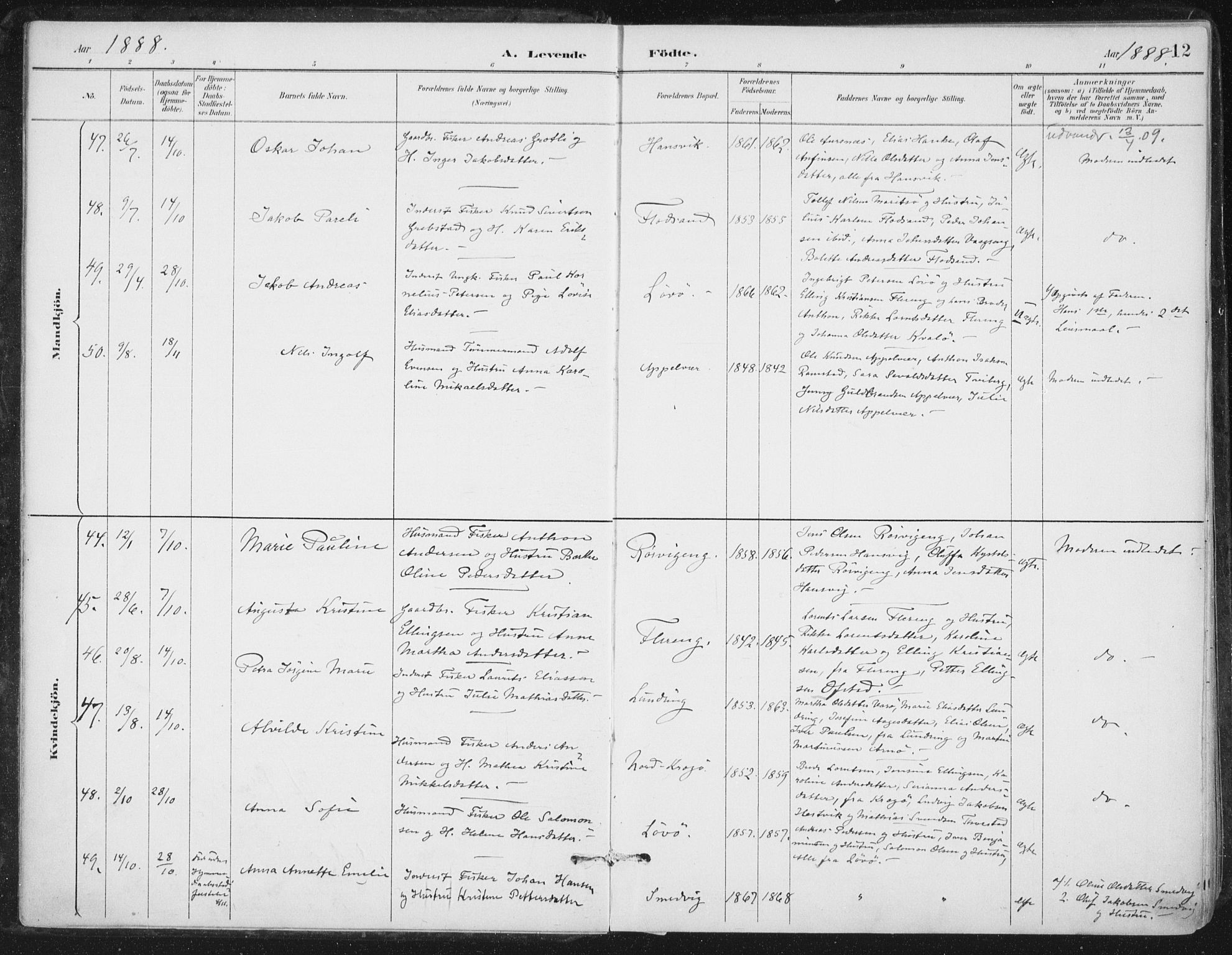 Ministerialprotokoller, klokkerbøker og fødselsregistre - Nord-Trøndelag, AV/SAT-A-1458/784/L0673: Parish register (official) no. 784A08, 1888-1899, p. 12