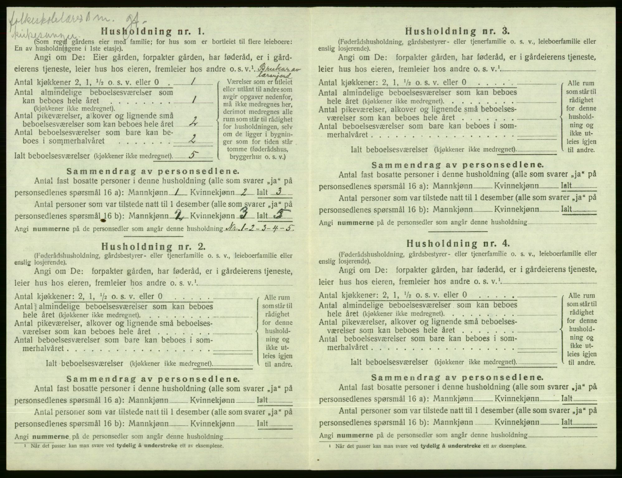 SAB, 1920 census for Evanger, 1920, p. 506