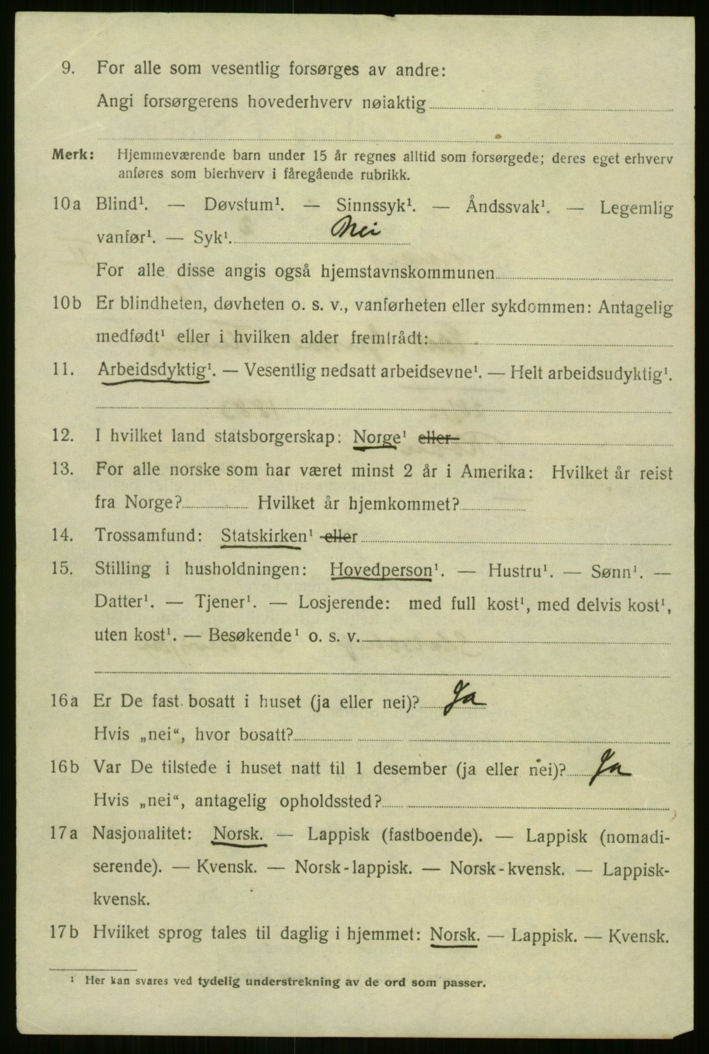 SATØ, 1920 census for Harstad, 1920, p. 2291
