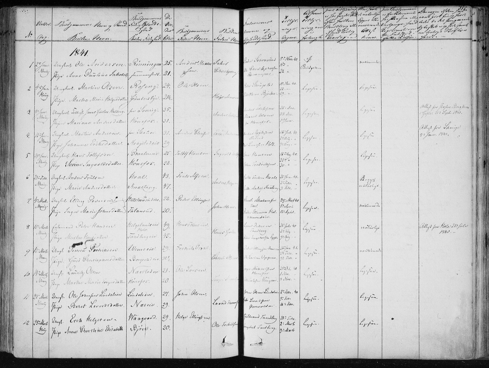 Norderhov kirkebøker, AV/SAKO-A-237/F/Fa/L0010: Parish register (official) no. 10, 1837-1847, p. 356