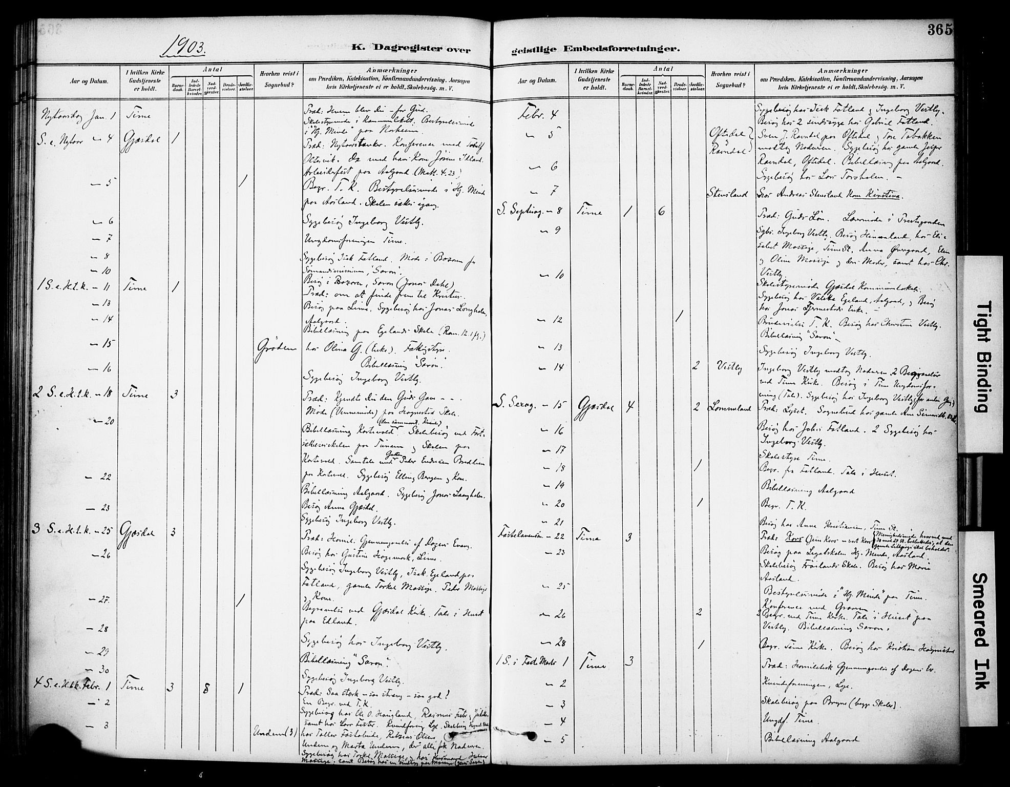 Lye sokneprestkontor, SAST/A-101794/001/30BA/L0011: Parish register (official) no. A 9, 1893-1903, p. 365