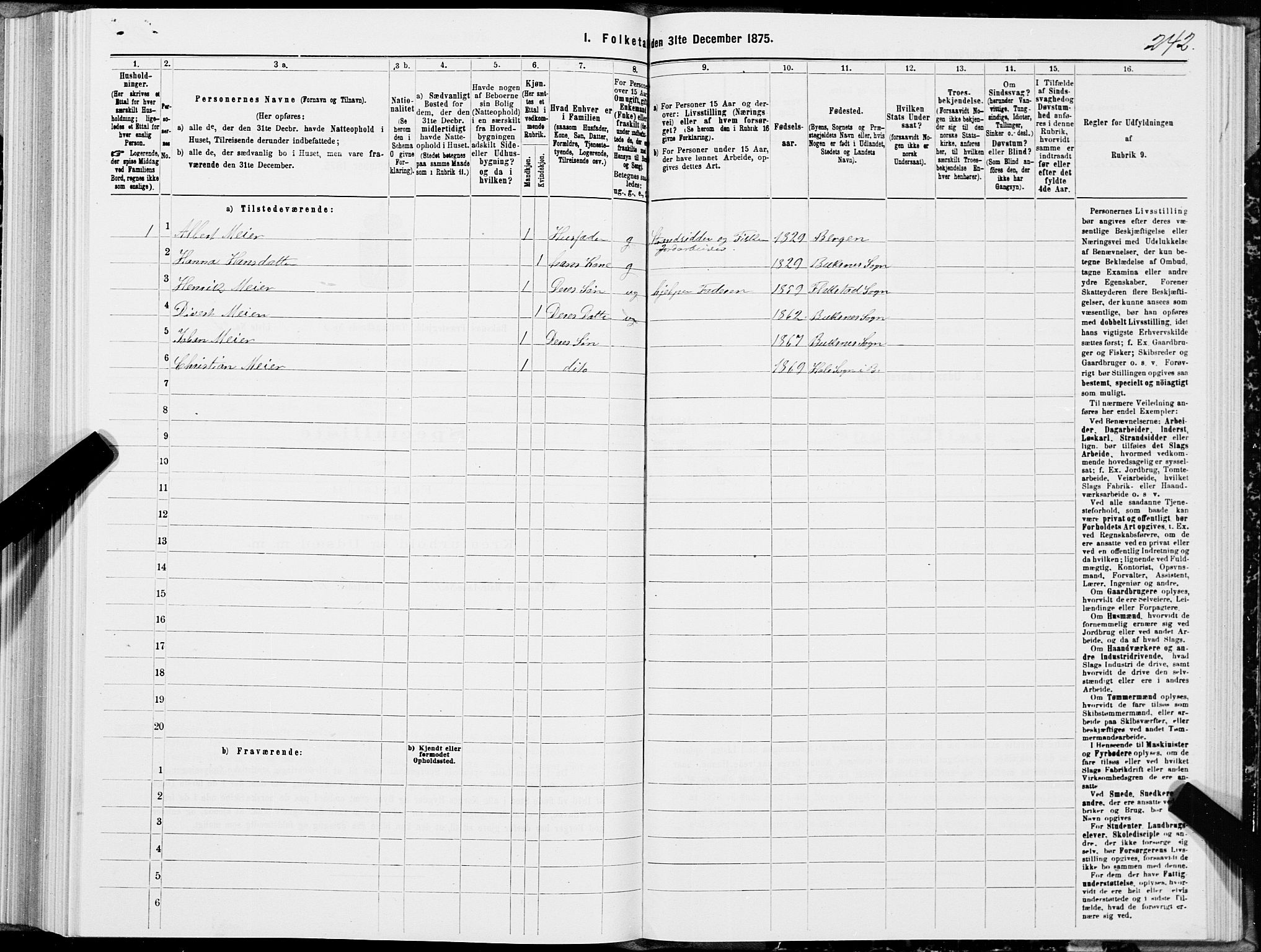 SAT, 1875 census for 1860P Buksnes, 1875, p. 2242
