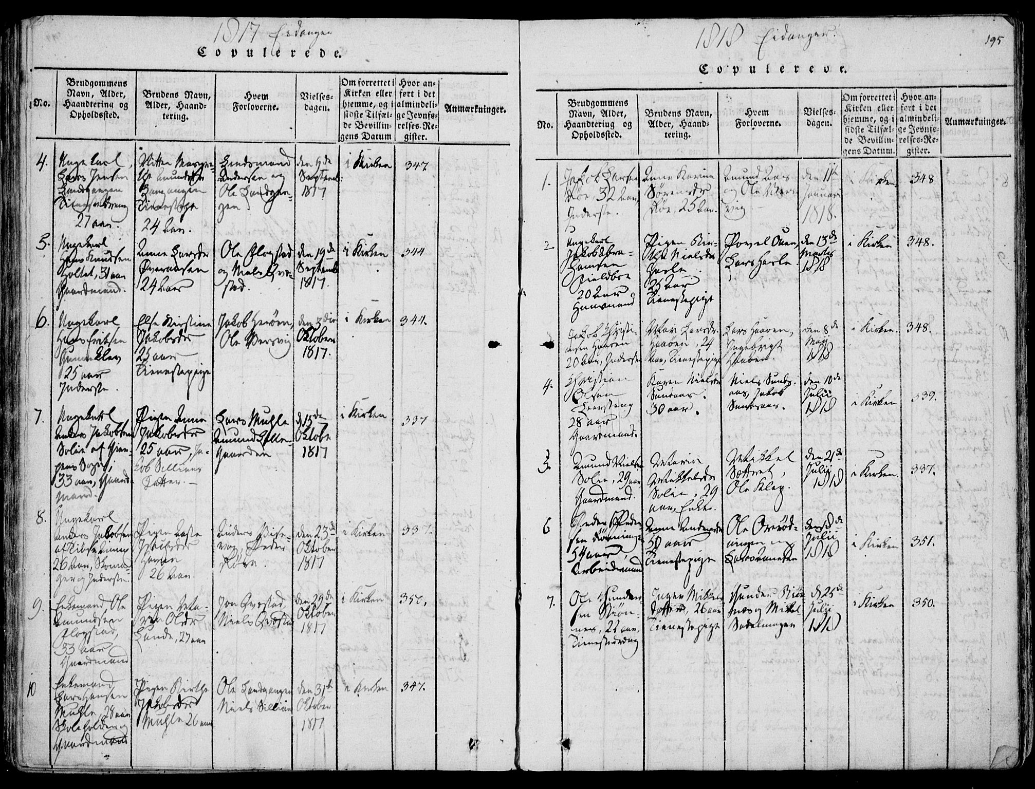 Eidanger kirkebøker, AV/SAKO-A-261/F/Fa/L0007: Parish register (official) no. 7, 1814-1831, p. 195