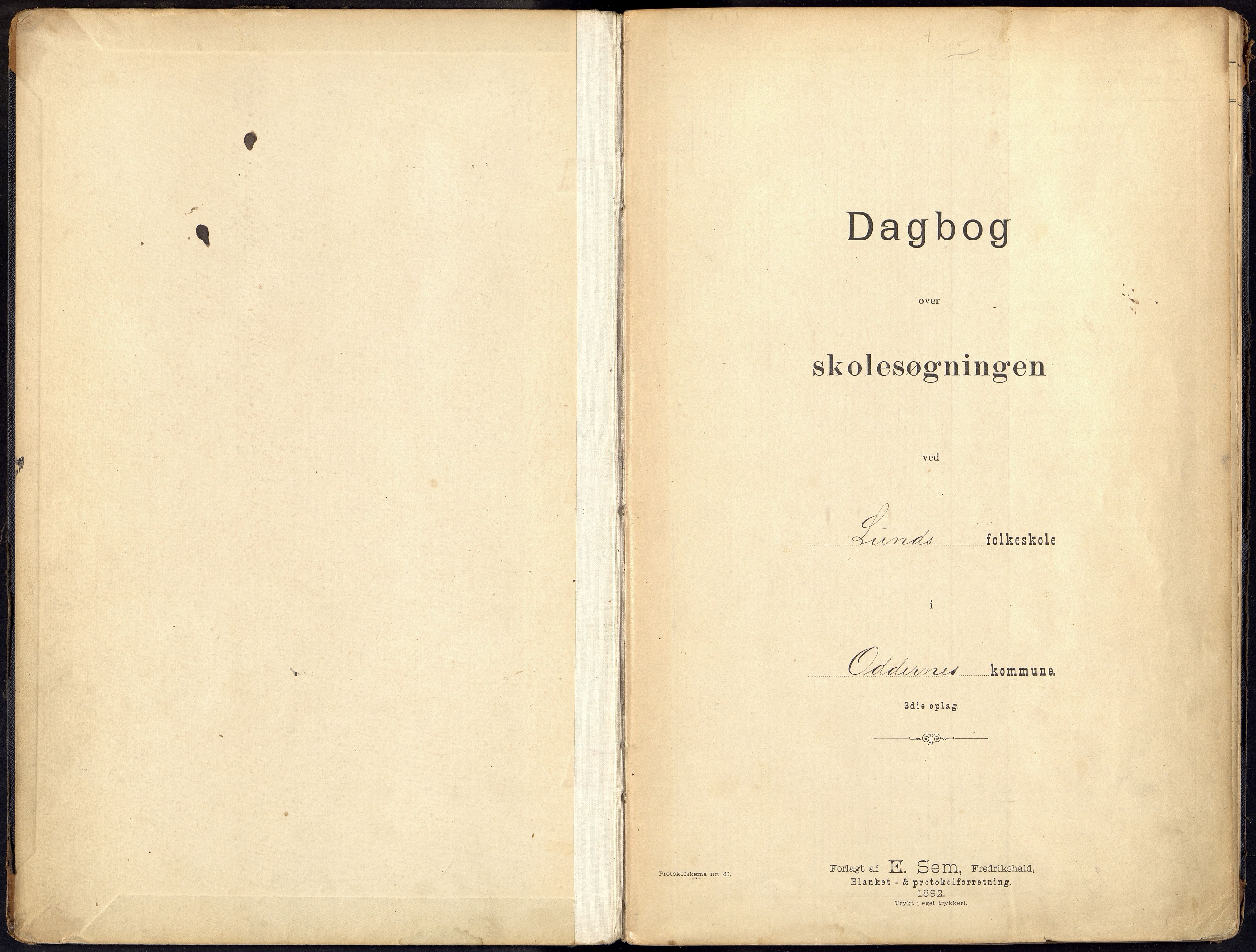 Oddernes kommune - Lund/Lahelle skolekrets, ARKSOR/1001OD556/I/L0007: Dagbok - Lund/Lahelle skole, 1894-1917