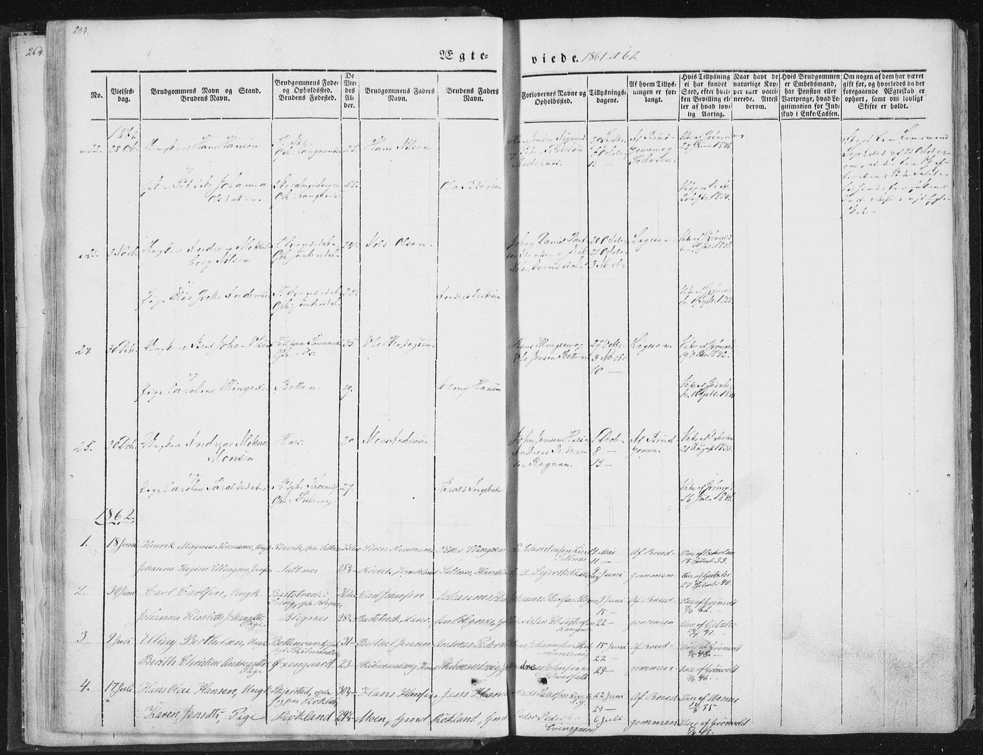 Ministerialprotokoller, klokkerbøker og fødselsregistre - Nordland, SAT/A-1459/847/L0667: Parish register (official) no. 847A07, 1842-1871, p. 284