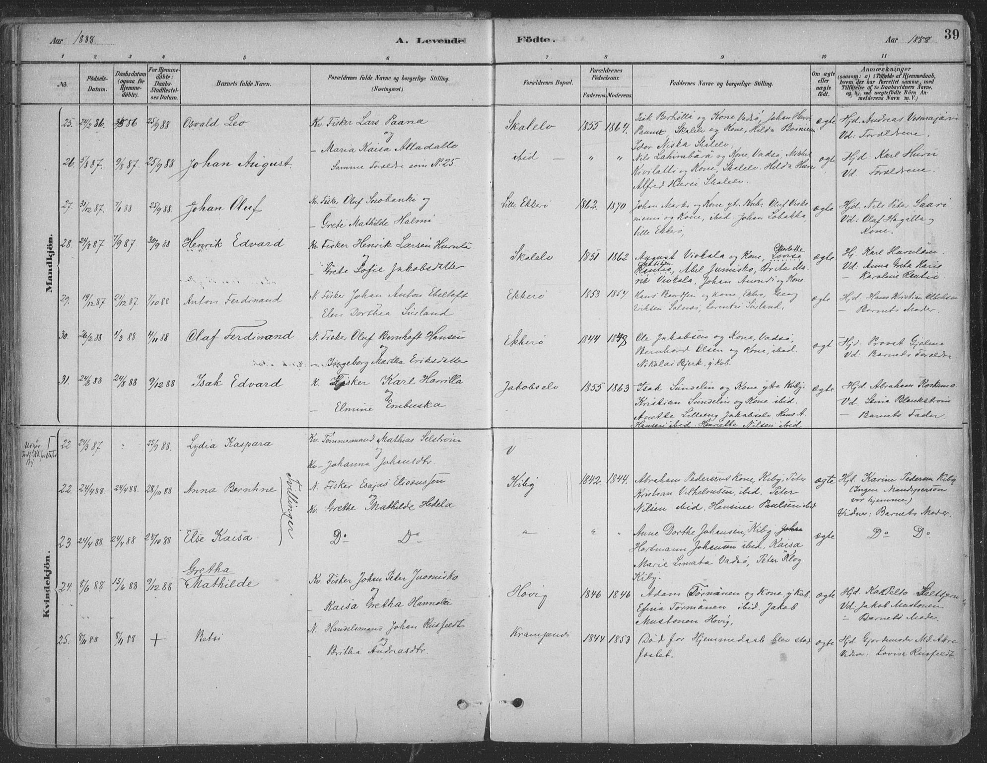 Vadsø sokneprestkontor, SATØ/S-1325/H/Ha/L0009kirke: Parish register (official) no. 9, 1881-1917, p. 39
