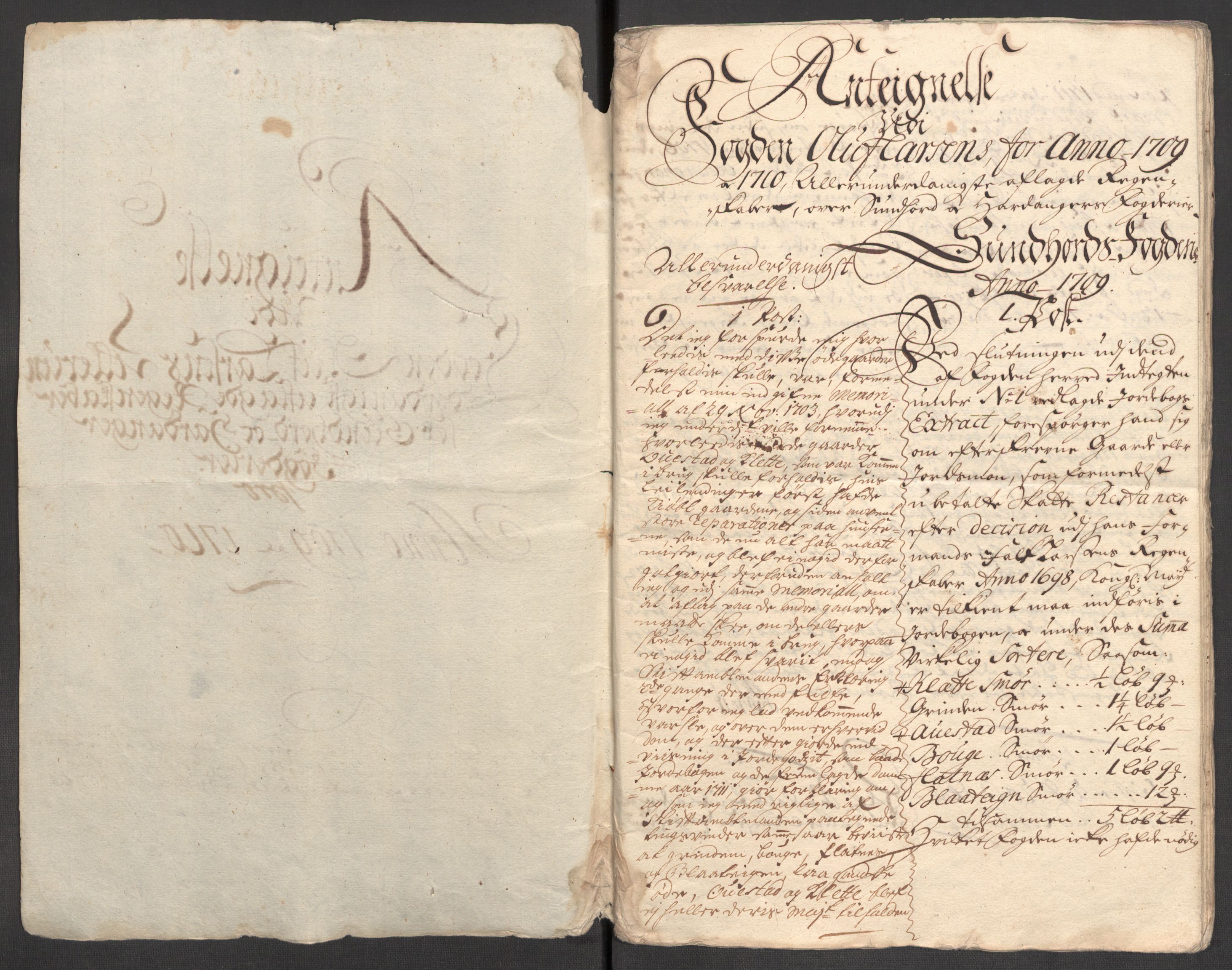 Rentekammeret inntil 1814, Reviderte regnskaper, Fogderegnskap, AV/RA-EA-4092/R48/L2986: Fogderegnskap Sunnhordland og Hardanger, 1709-1710, p. 609