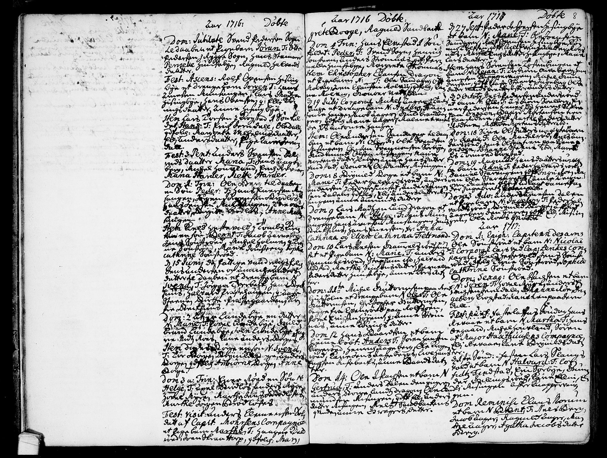 Råde prestekontor kirkebøker, AV/SAO-A-2009/F/Fa/L0001: Parish register (official) no. 1, 1707-1762, p. 8