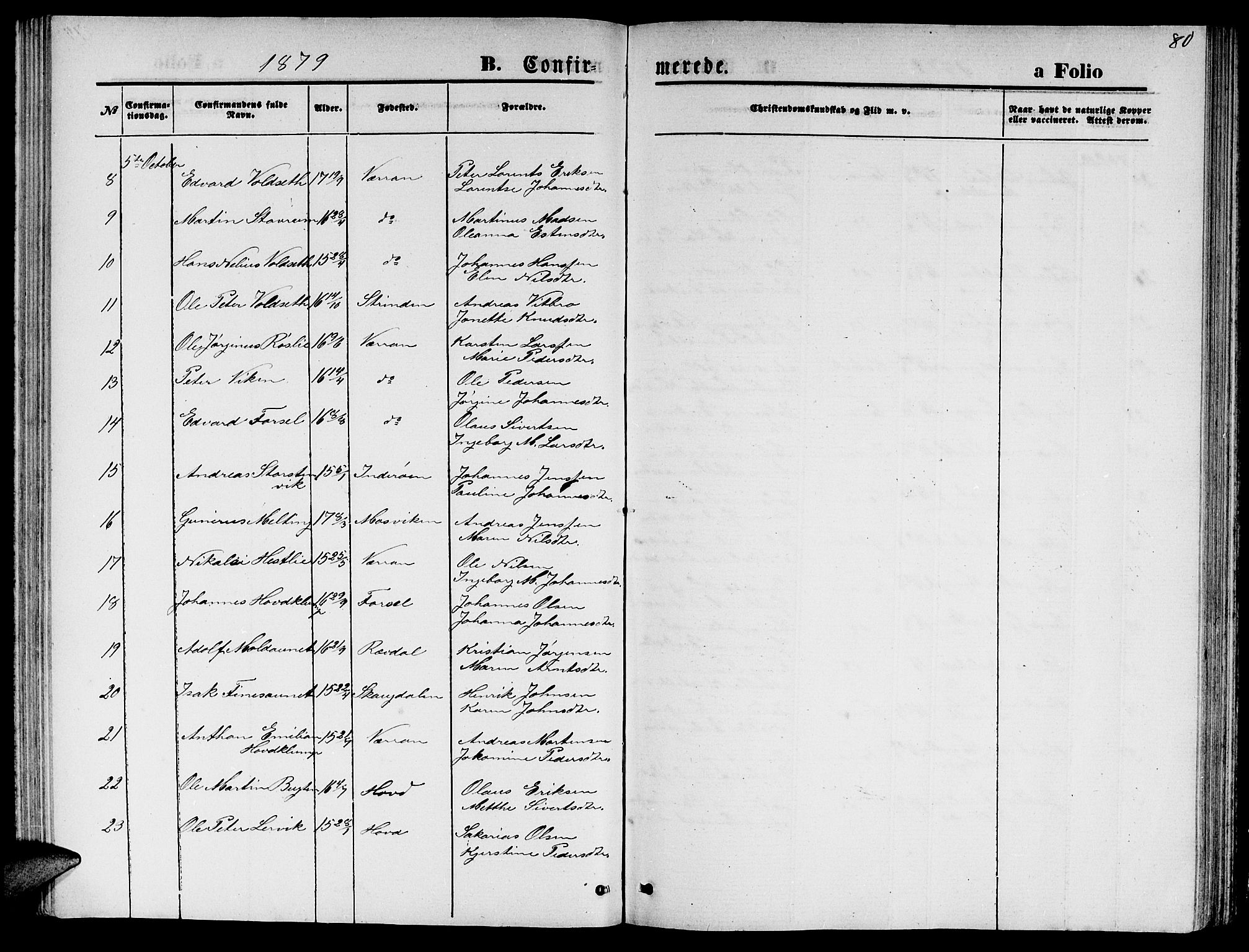 Ministerialprotokoller, klokkerbøker og fødselsregistre - Nord-Trøndelag, SAT/A-1458/744/L0422: Parish register (copy) no. 744C01, 1871-1885, p. 80