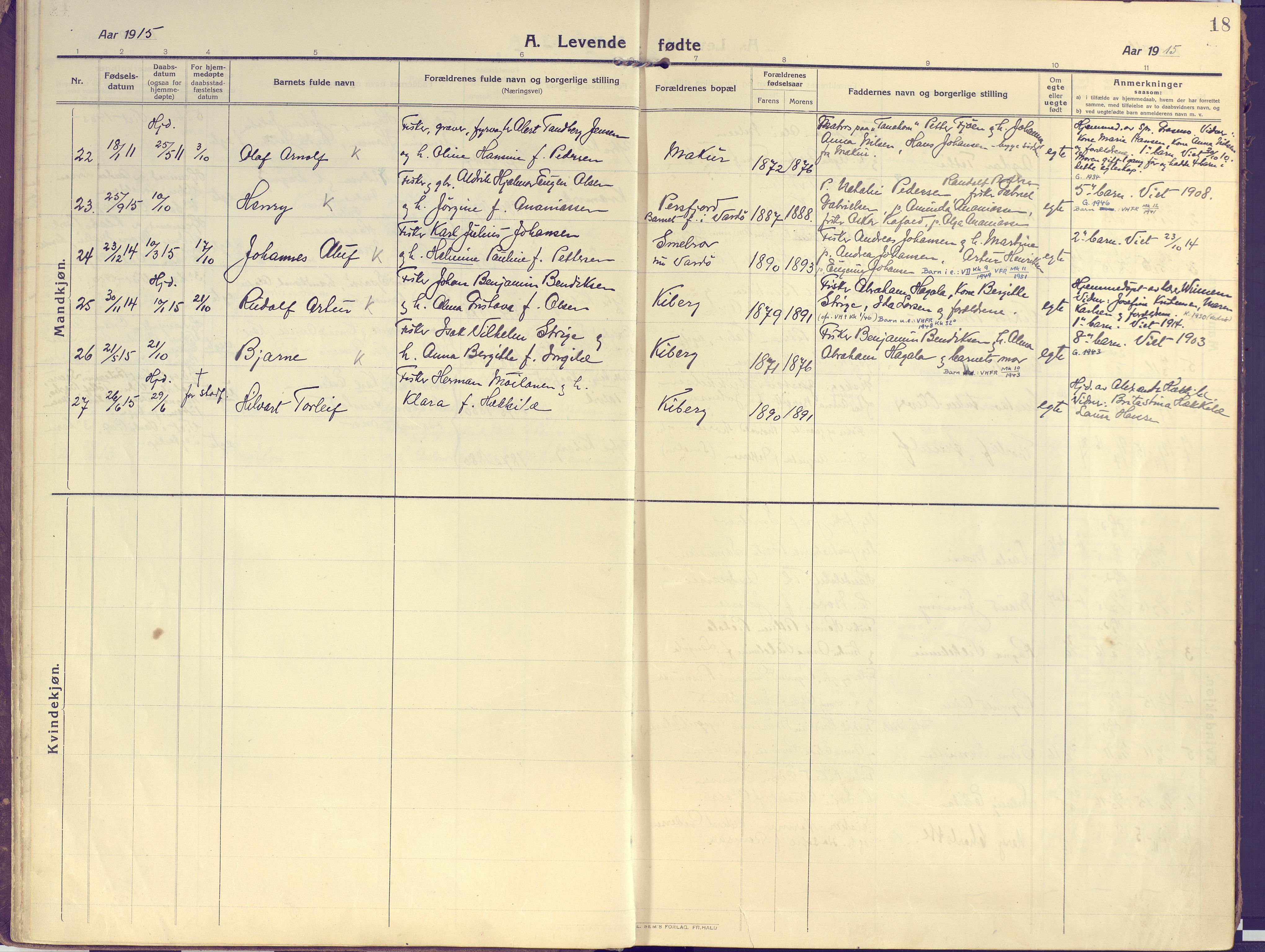 Vardø sokneprestkontor, AV/SATØ-S-1332/H/Ha/L0013kirke: Parish register (official) no. 13, 1912-1928, p. 18