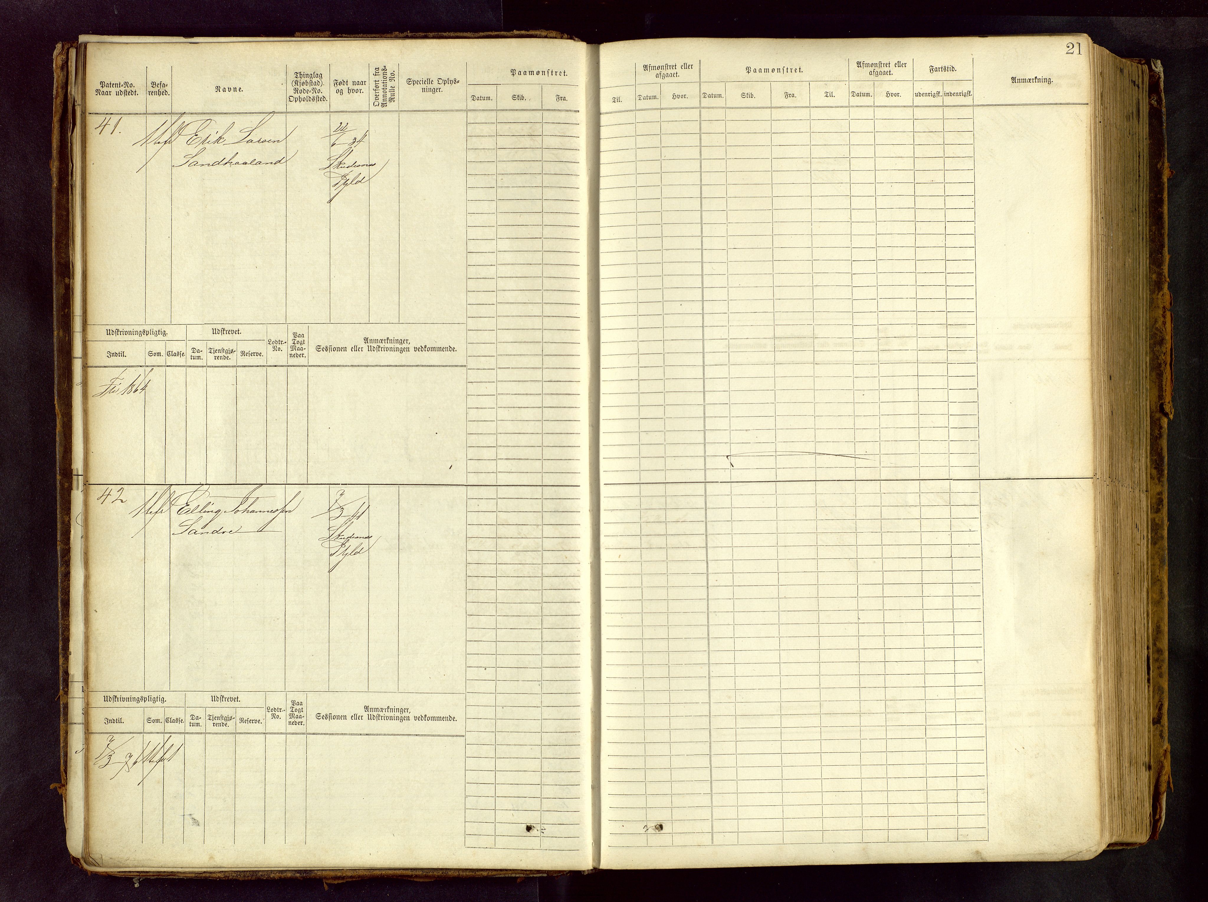 Haugesund sjømannskontor, AV/SAST-A-102007/F/Fb/Fbb/L0001: Sjøfartsrulle Skudenes krets No 1 - 958, 1860-1948, p. 21