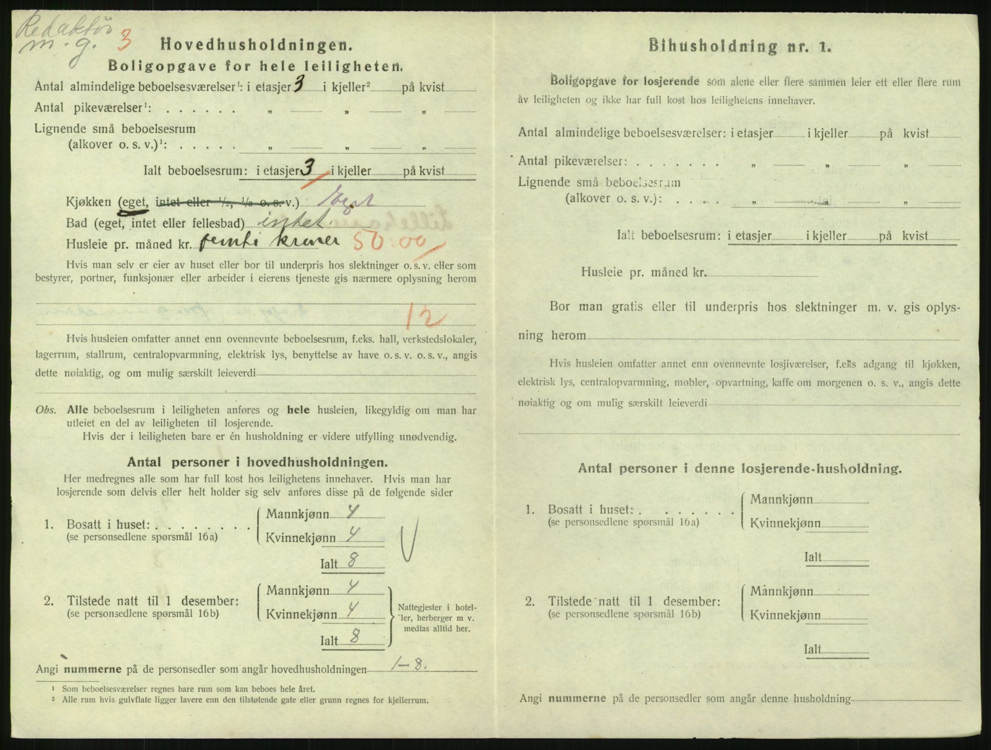 SAH, 1920 census for Lillehammer, 1920, p. 2025