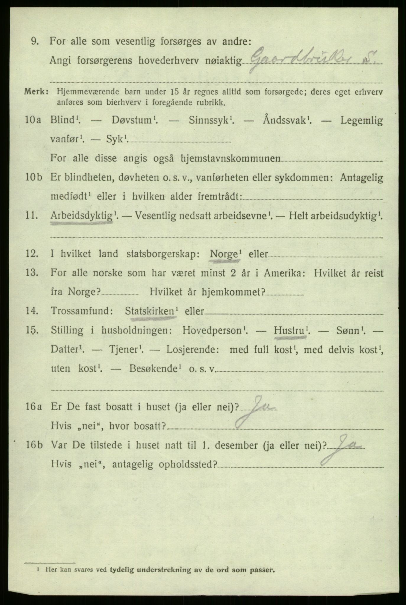 SAB, 1920 census for Gaular, 1920, p. 4779