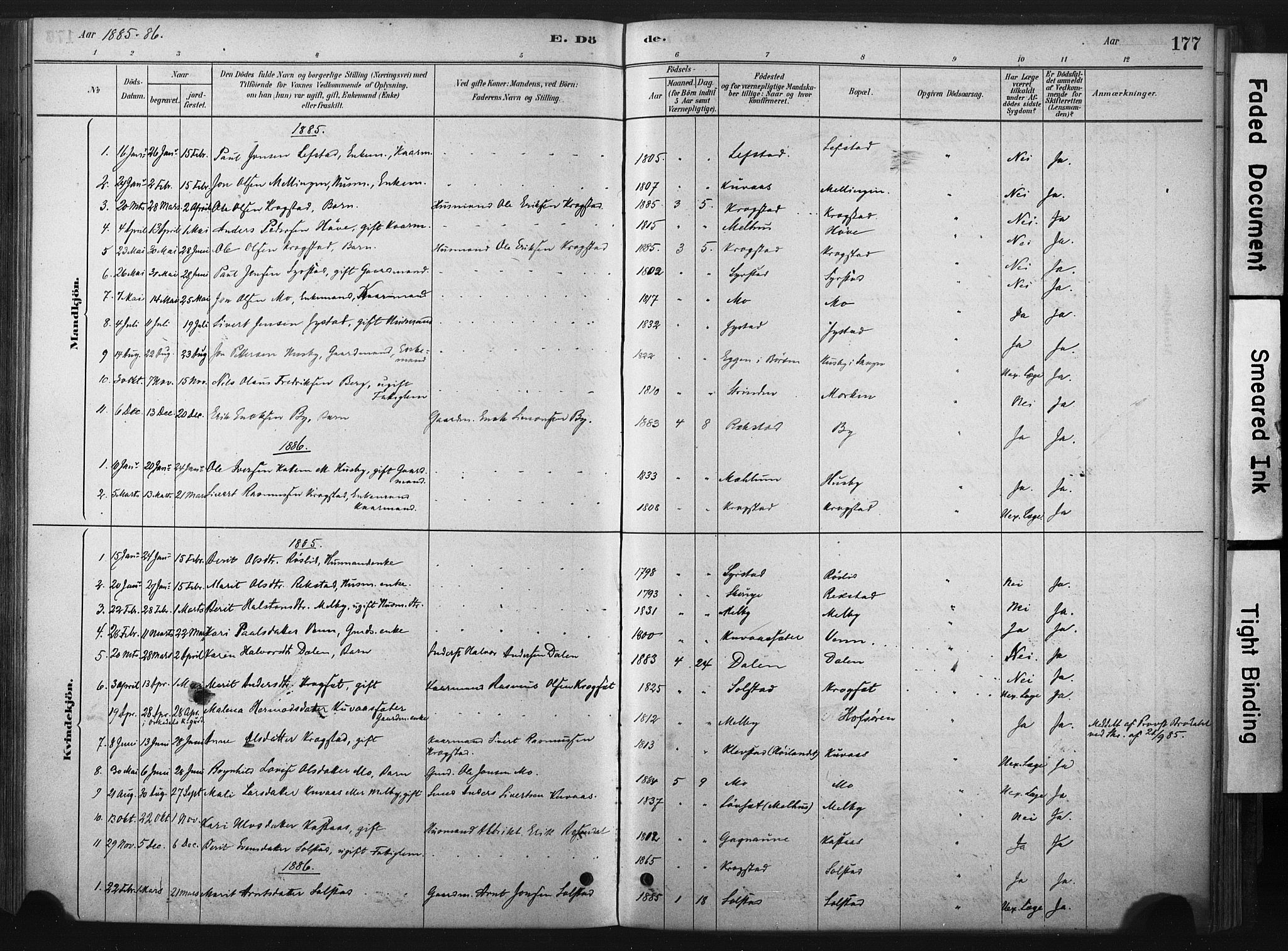 Ministerialprotokoller, klokkerbøker og fødselsregistre - Sør-Trøndelag, AV/SAT-A-1456/667/L0795: Parish register (official) no. 667A03, 1879-1907, p. 177