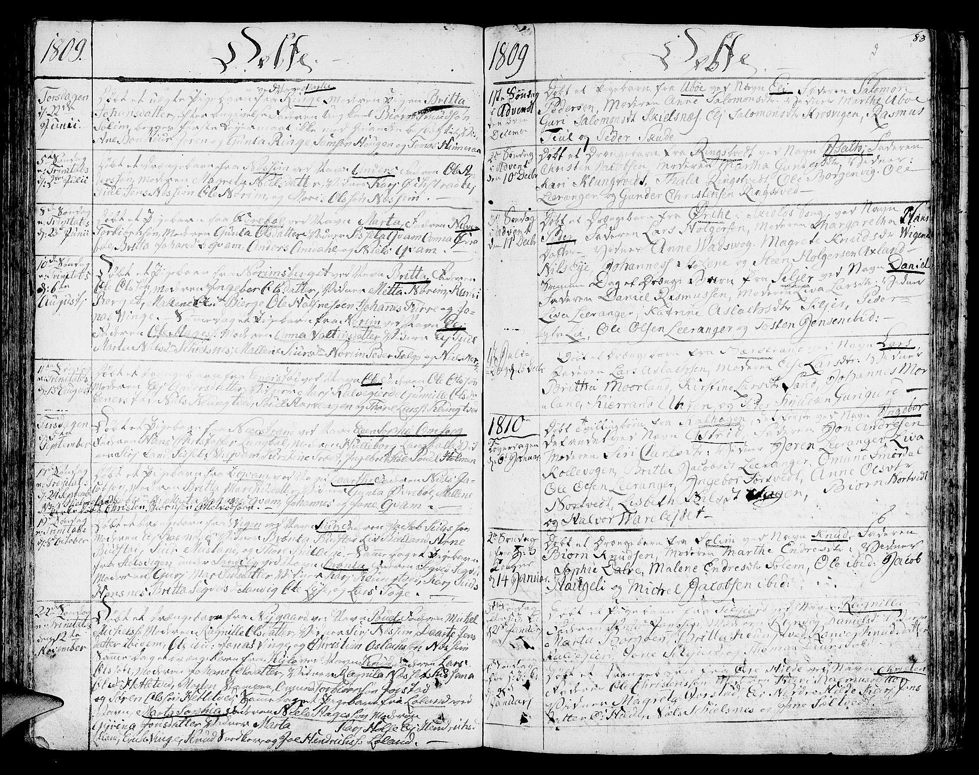 Nedstrand sokneprestkontor, SAST/A-101841/01/IV: Parish register (official) no. A 5, 1795-1816, p. 83
